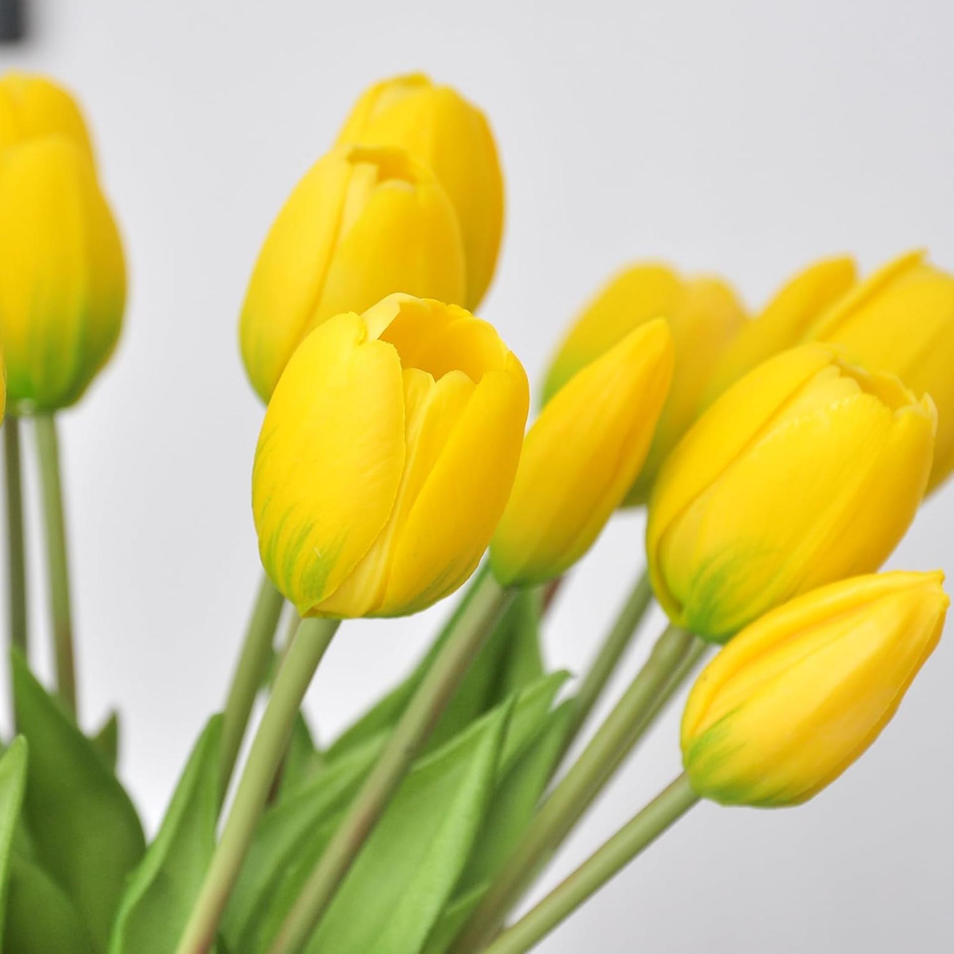 10PCS 16" Real Touch Artificial Tulips - Premium Soft PVC Fake Flowers for Home Wedding Decor - 3