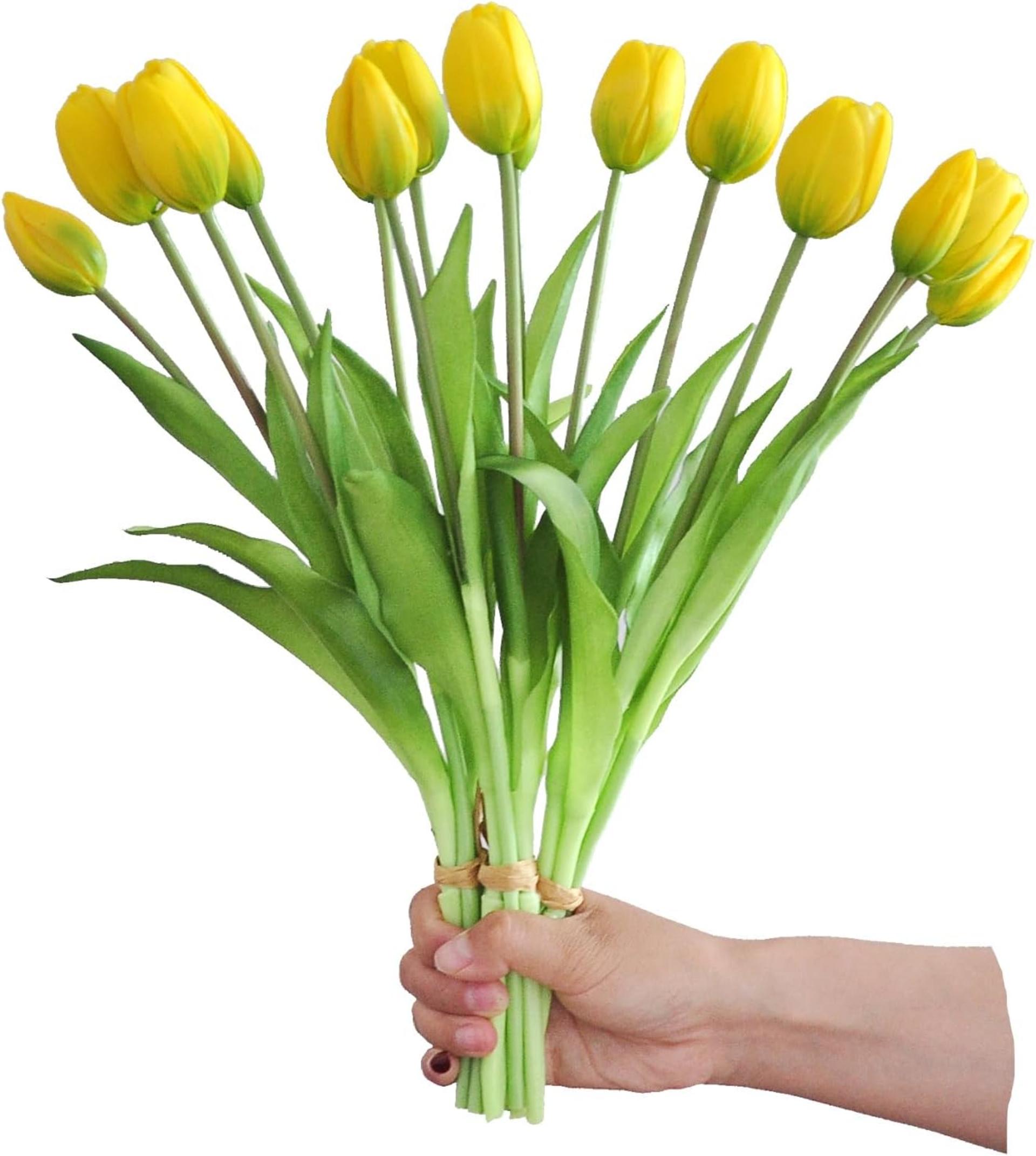10PCS 16" Real Touch Artificial Tulips - Premium Soft PVC Fake Flowers for Home Wedding Decor - 4