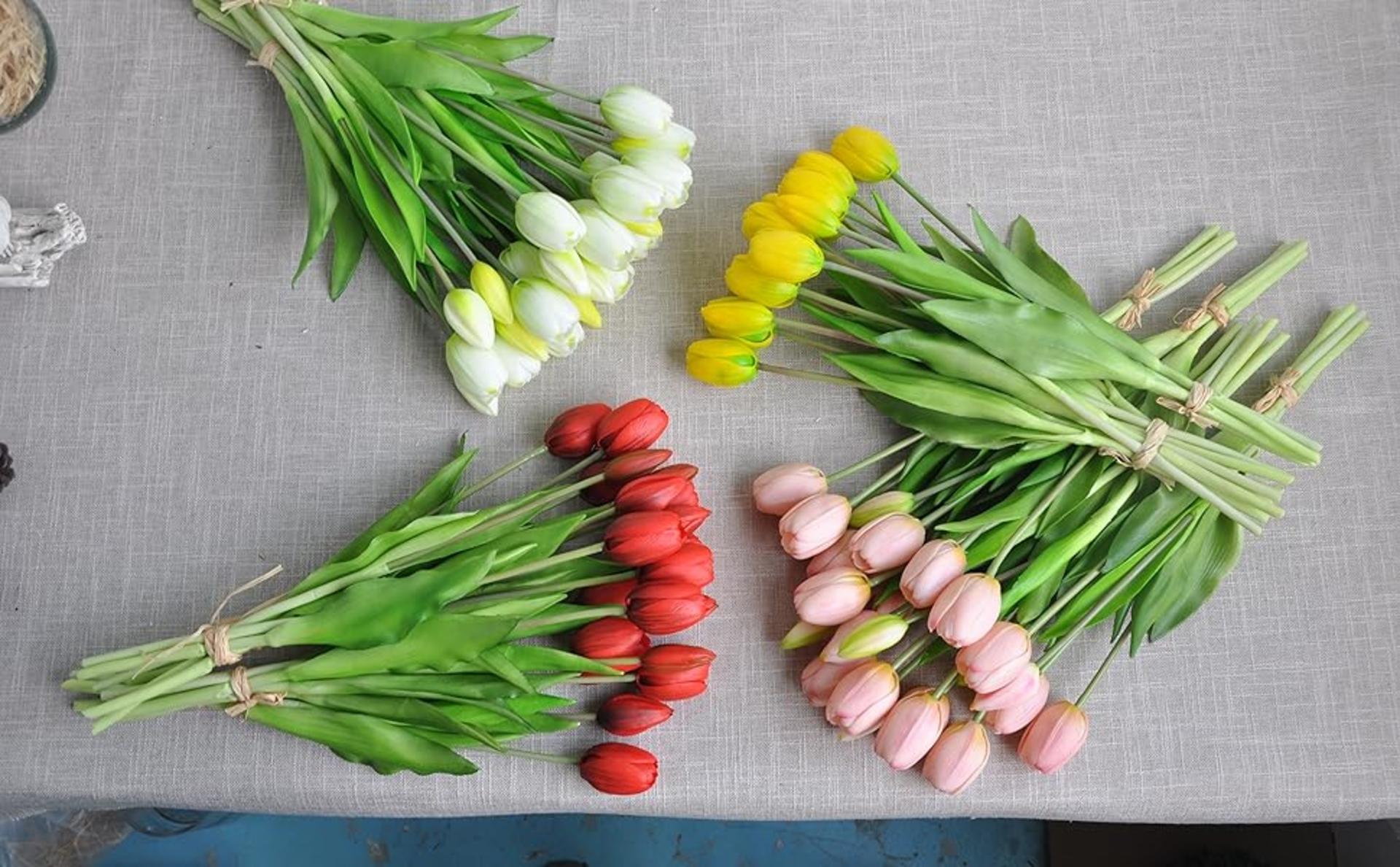 10PCS 16" Real Touch Artificial Tulips - Premium Soft PVC Fake Flowers for Home Wedding Decor detail 6