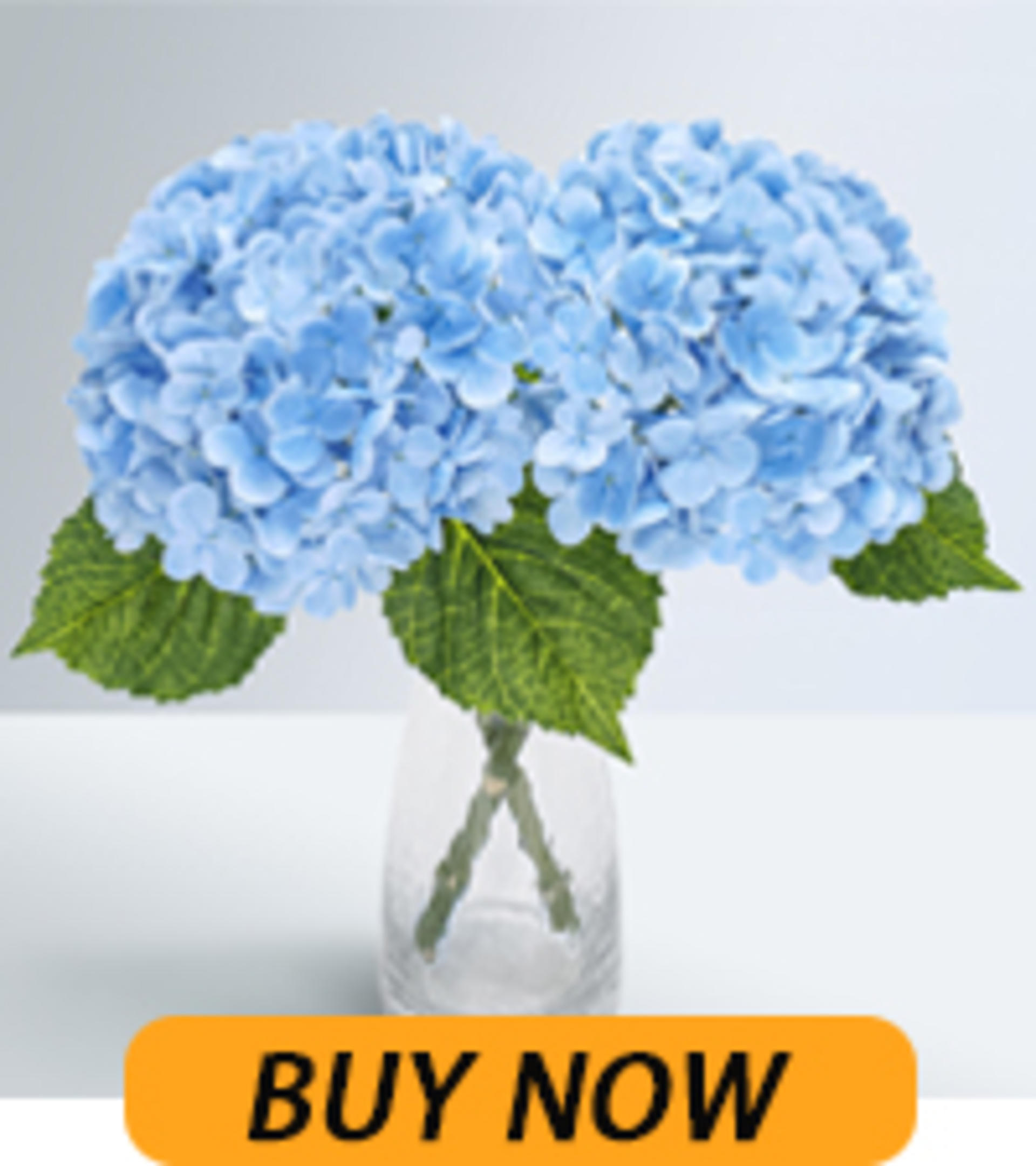 Real Touch Blue Hydrangea Artificial Flowers with 3D Butterflies, 21" Faux Latex Hydrangeas, 4 Pcs detail 12