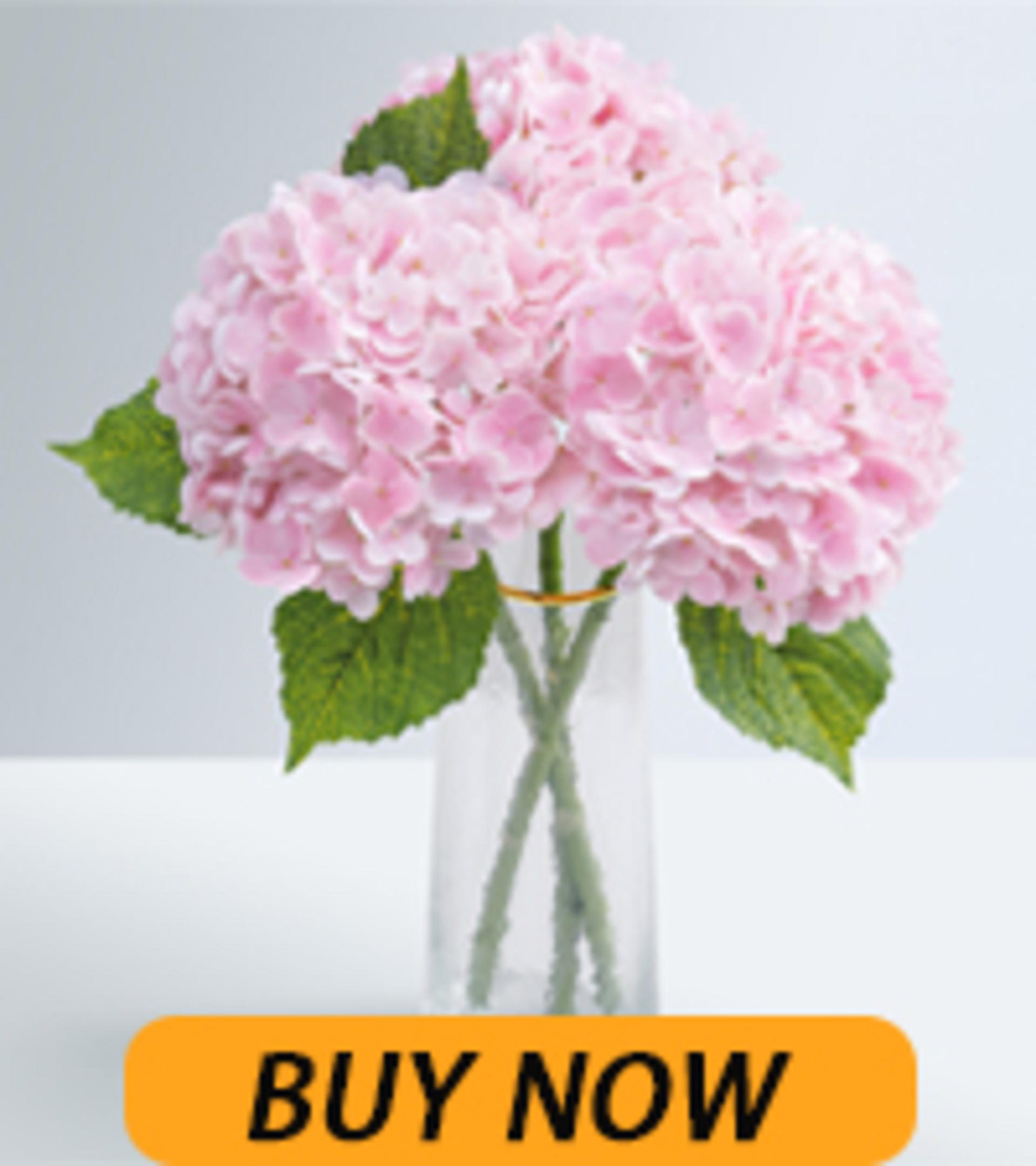 Real Touch Blue Hydrangea Artificial Flowers with 3D Butterflies, 21" Faux Latex Hydrangeas, 4 Pcs detail 14