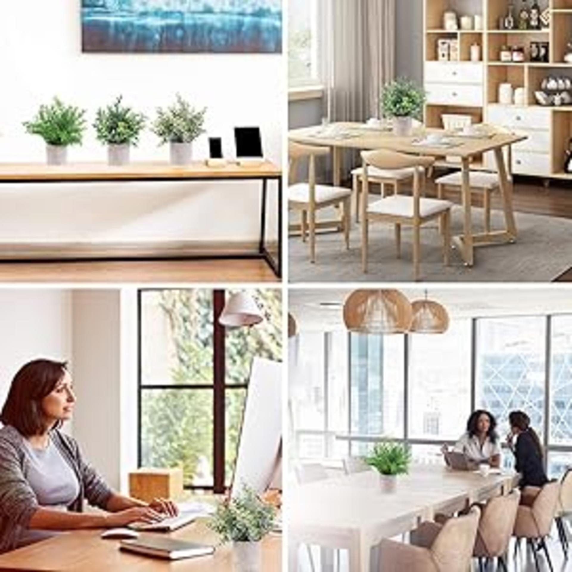 3 Pack Mini Artificial Potted Plants - Faux Eucalyptus, Boxwood, and Rosemary Greenery for Home Decor detail 6