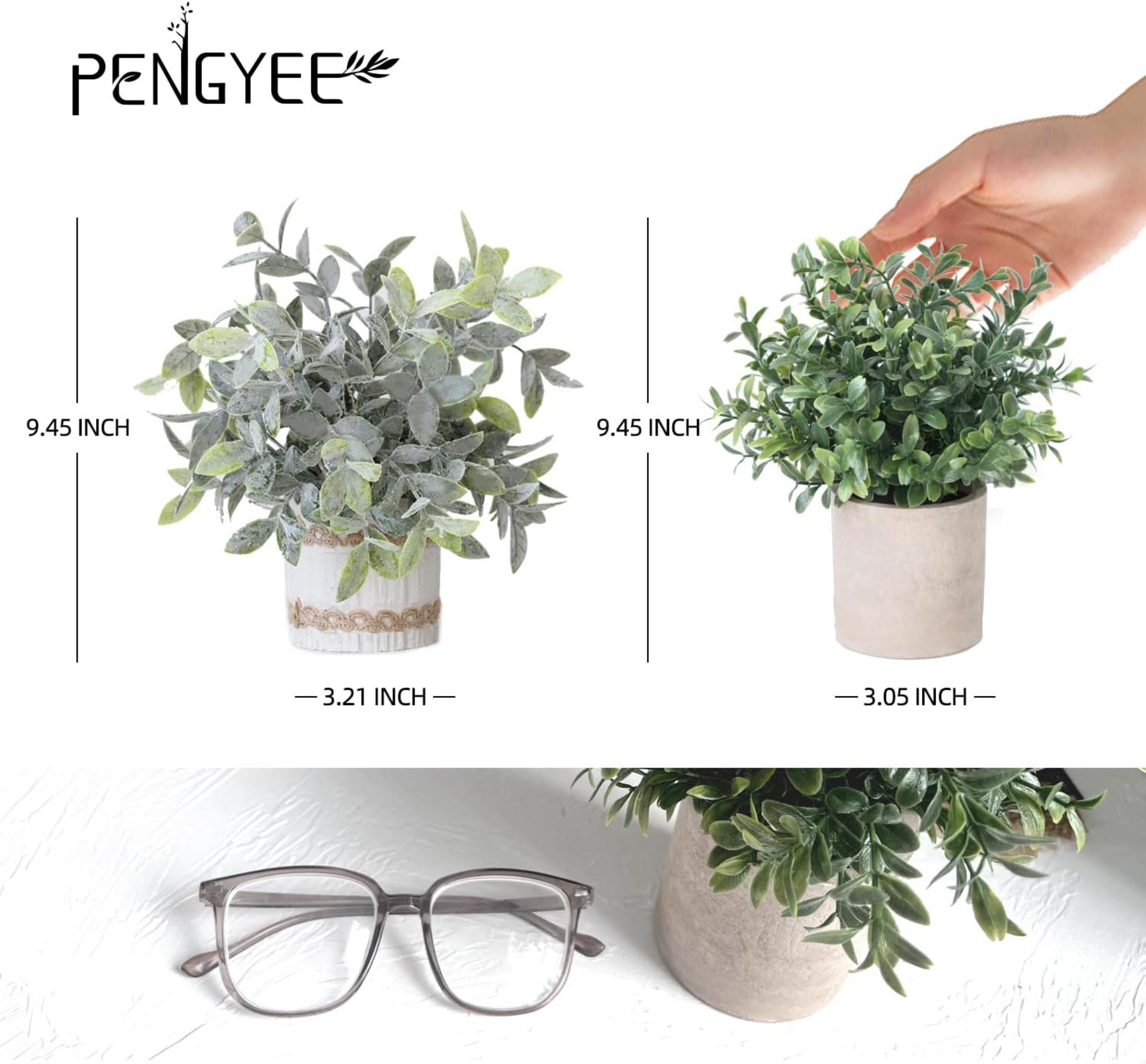 4 Pack Small Artificial Plants in Pulp Pots, Realistic Faux Greenery for Home & Office Decor - 3