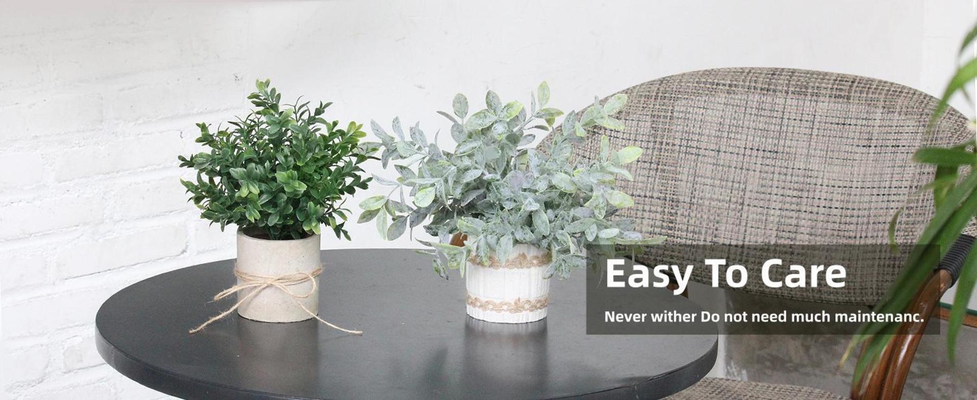 4 Pack Small Artificial Plants in Pulp Pots, Realistic Faux Greenery for Home & Office Decor detail 10