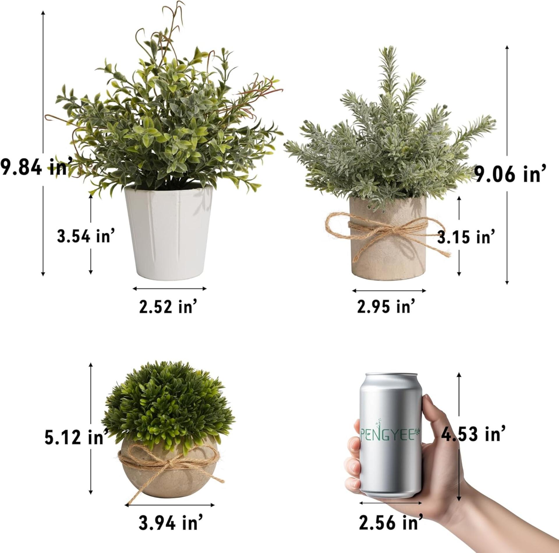 4 Pack Small Artificial Plants in White Pots for Home Decor, Lifelike Faux Greenery for Shelf and Office - 3