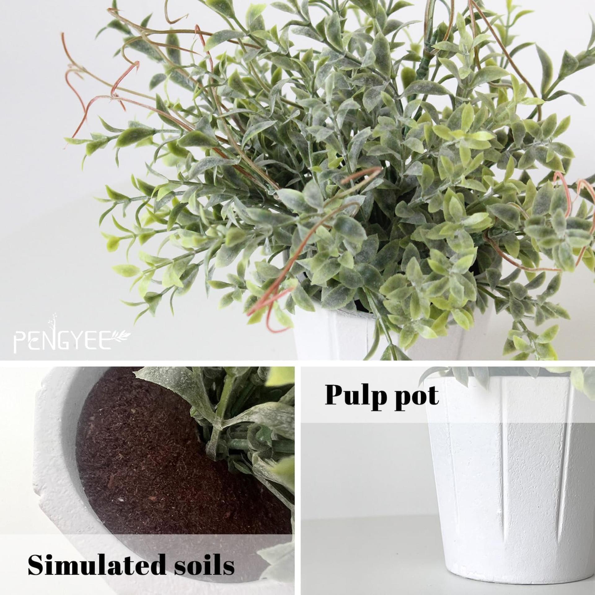 4 Pack Small Artificial Plants in White Pots for Home Decor, Lifelike Faux Greenery for Shelf and Office - 4