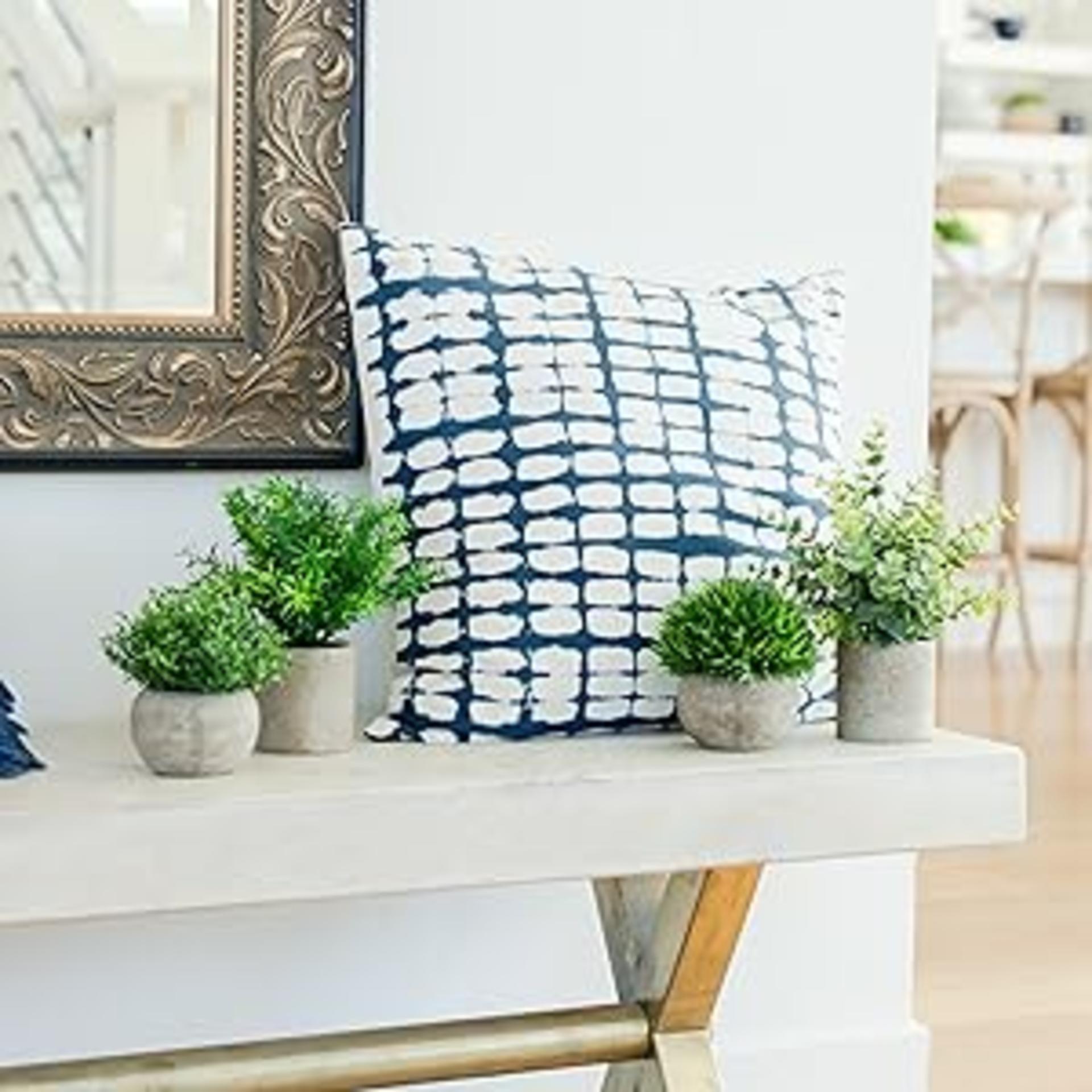 4-Pack Mini Artificial Potted Plants - Realistic Eucalyptus, Rosemary & Grass Faux Greenery Decor detail 3