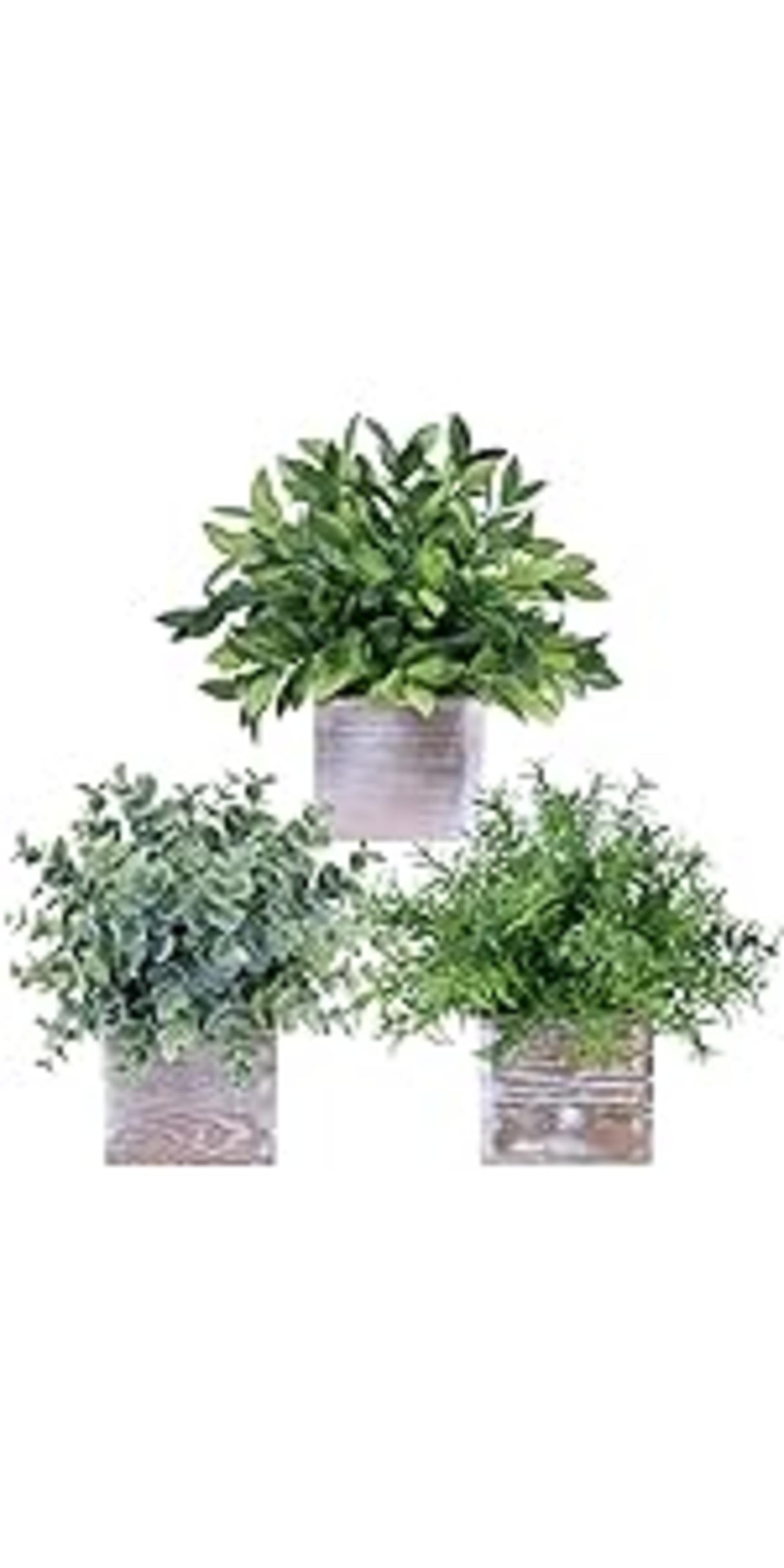 Set of 3 Artificial Potted Succulents with Geometric Concrete Pots for Home Office Decor detail 10