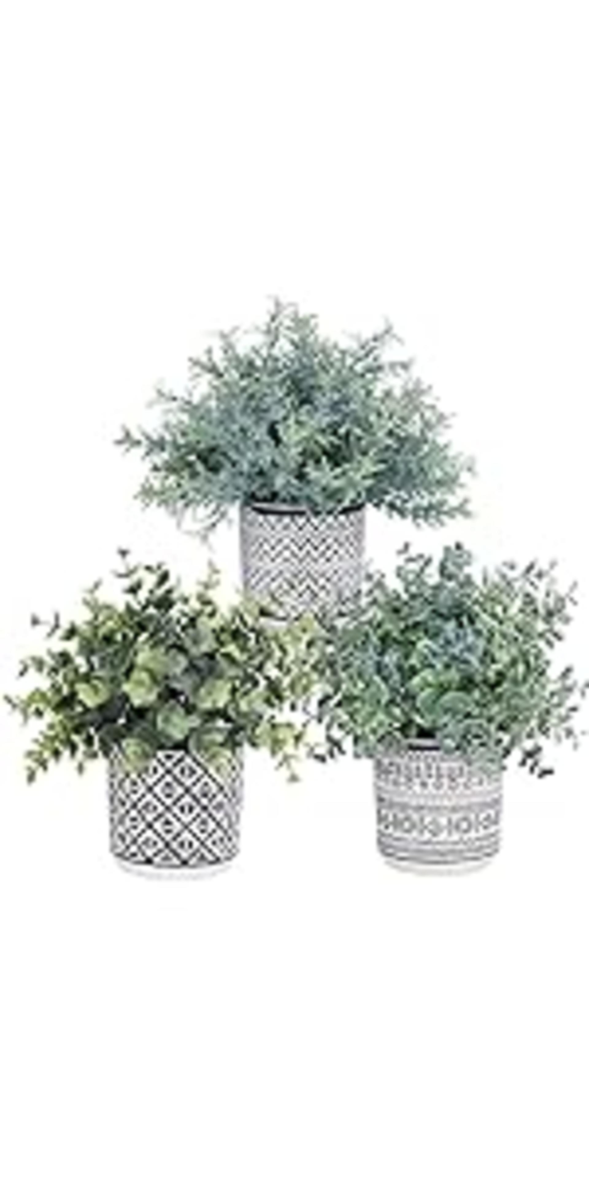 Set of 3 Artificial Potted Succulents with Geometric Concrete Pots for Home Office Decor detail 11