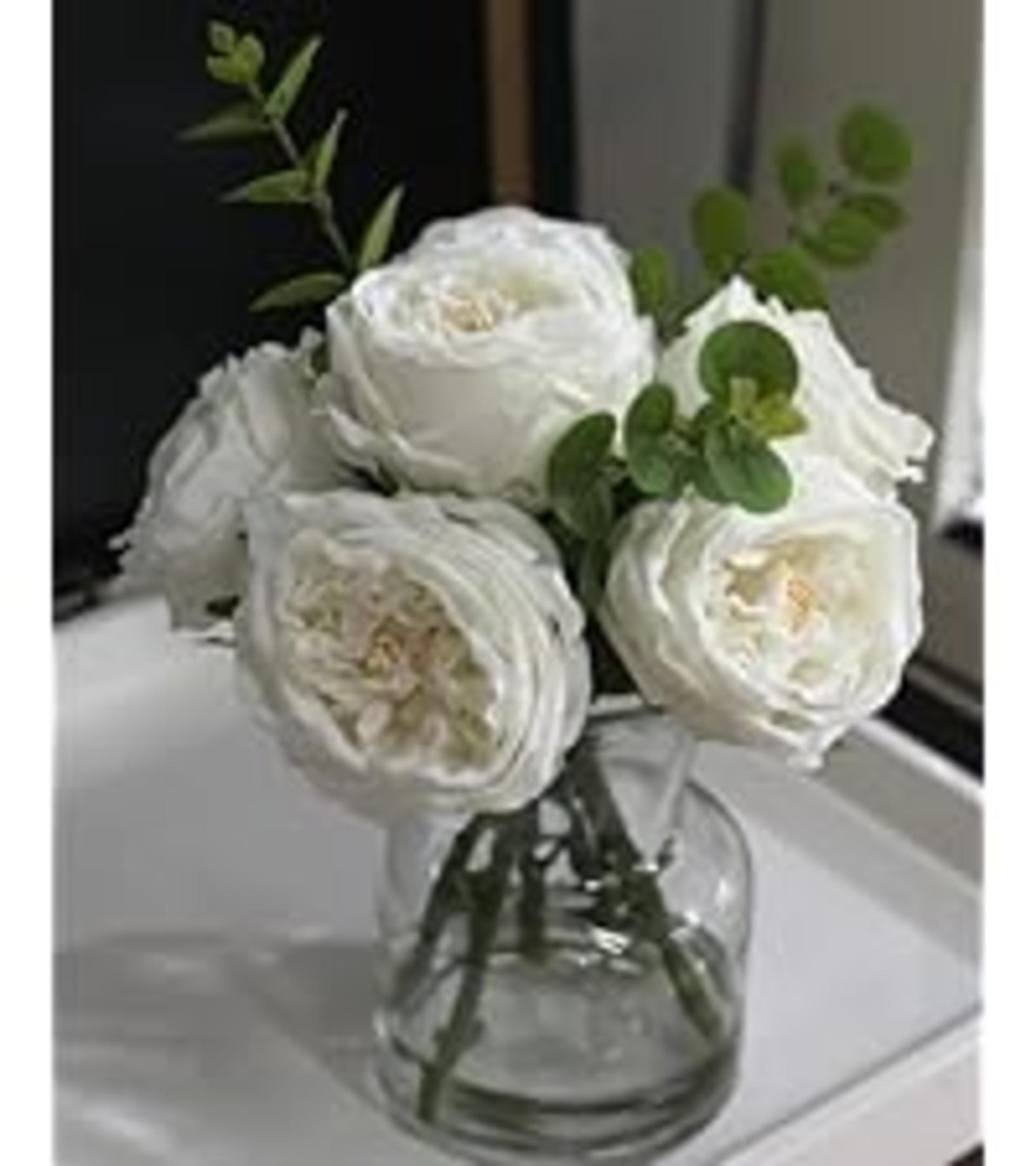 Real Touch Artificial White Hydrangea in Vase, Lifelike Silk Flowers Centerpiece for Home Decor detail 11