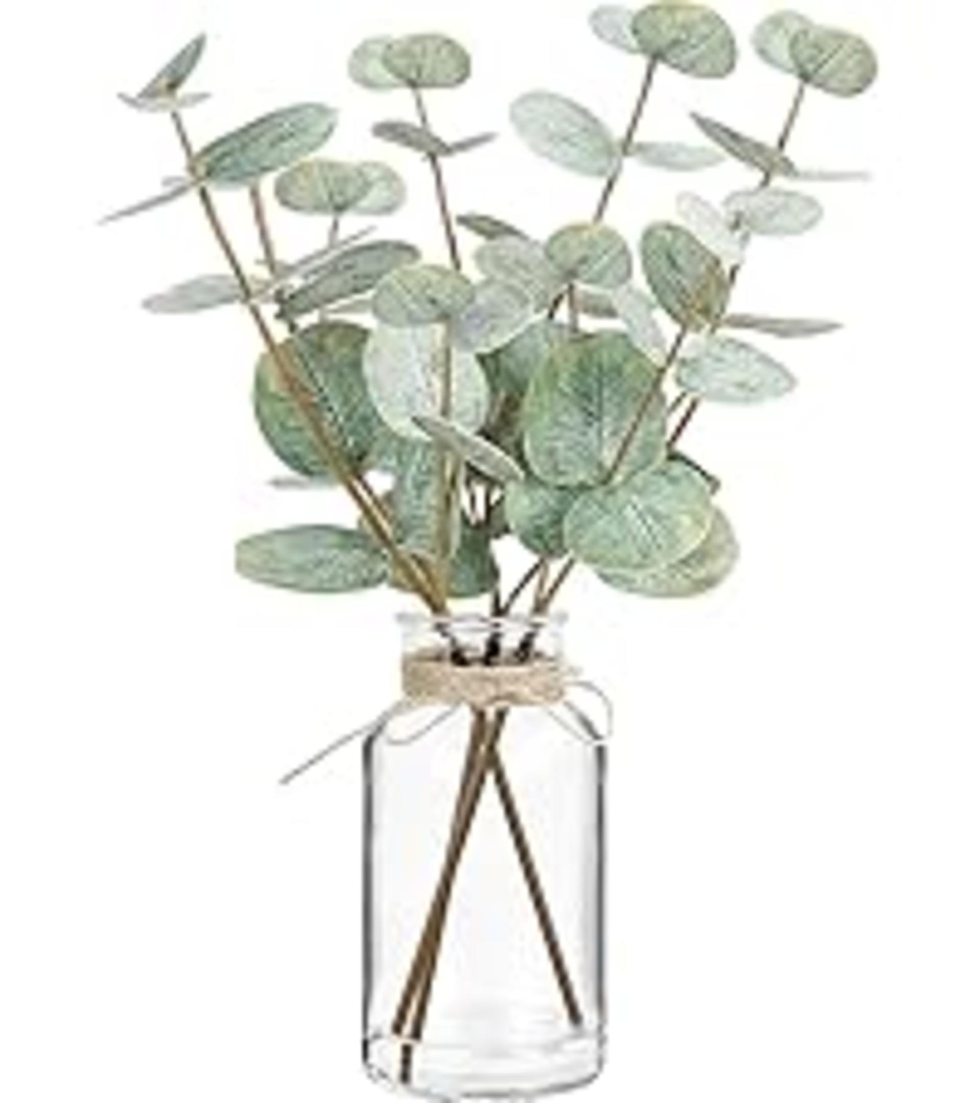 4 Pack Artificial Hanging Plants with Pots, Faux Eucalyptus and Mandala Greenery for Home Decor detail 7