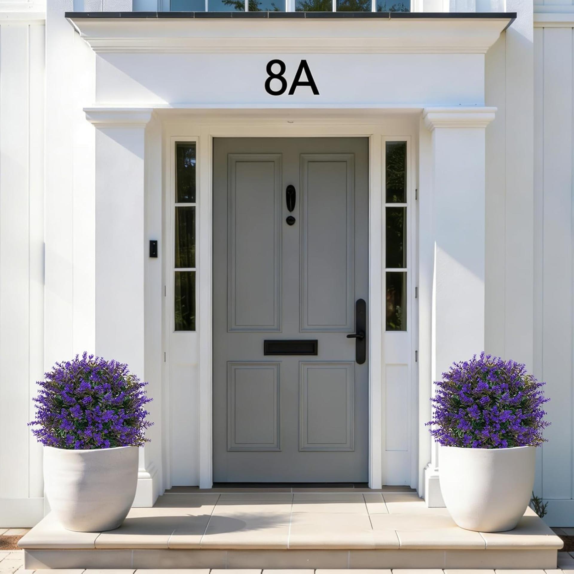 Set of 2 Artificial Lavender Topiary Balls with Stakes, UV Resistant Faux Boxwood Trees - 2