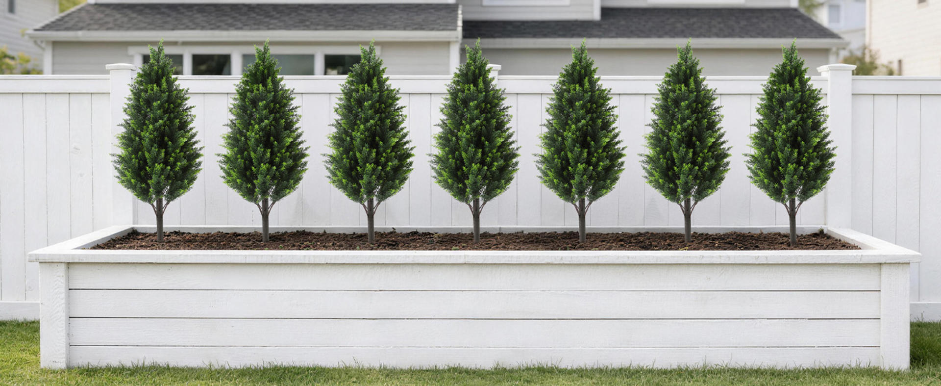 3FT Artificial Cedar Topiary Trees Set of 2, UV Resistant Faux Plants with Dual Bases for Porch Decor detail 6