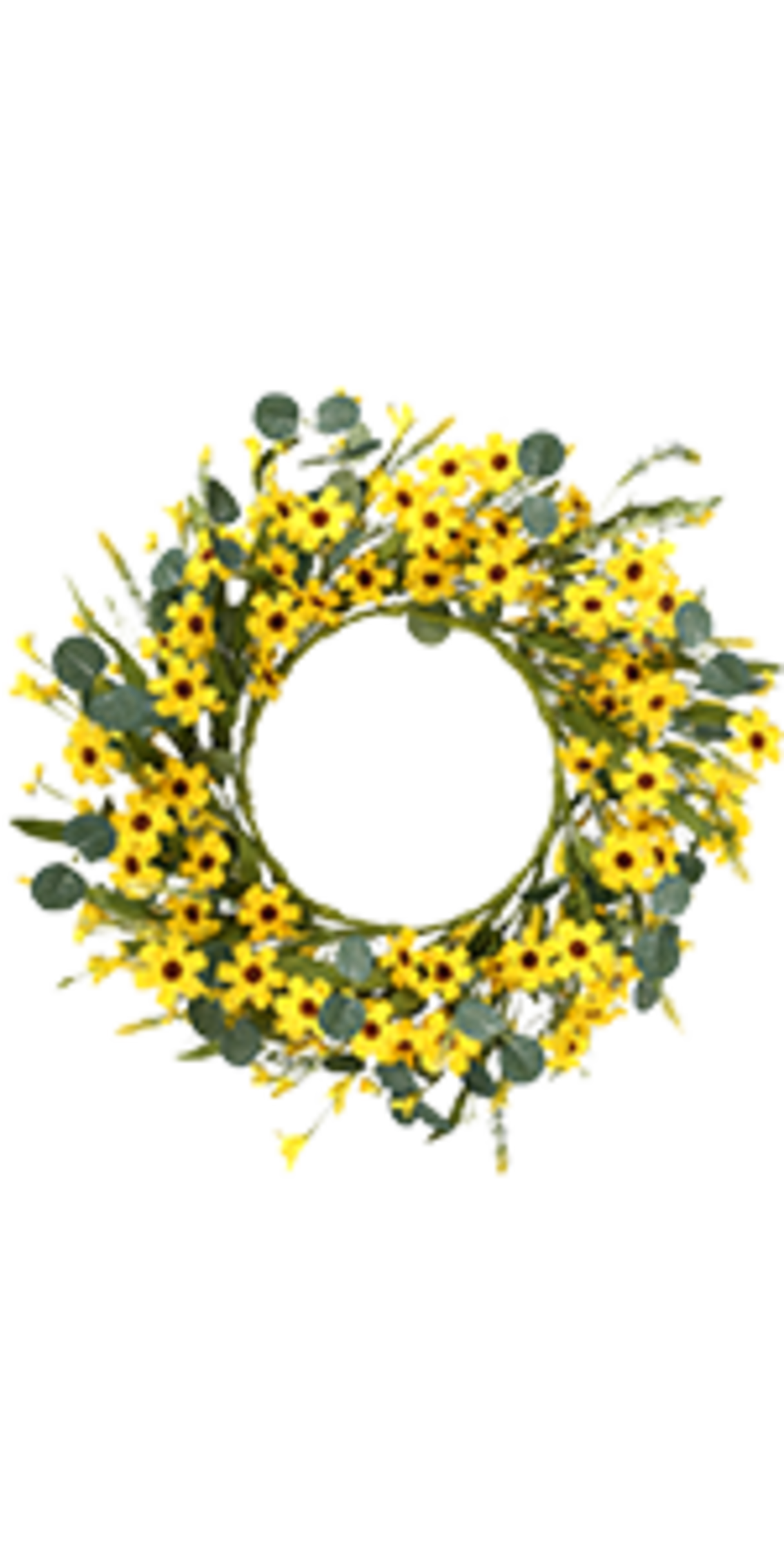 22 Inch Artificial Spring Wreath with Yellow Daisies and Lavender for Front Door Home Decor detail 9