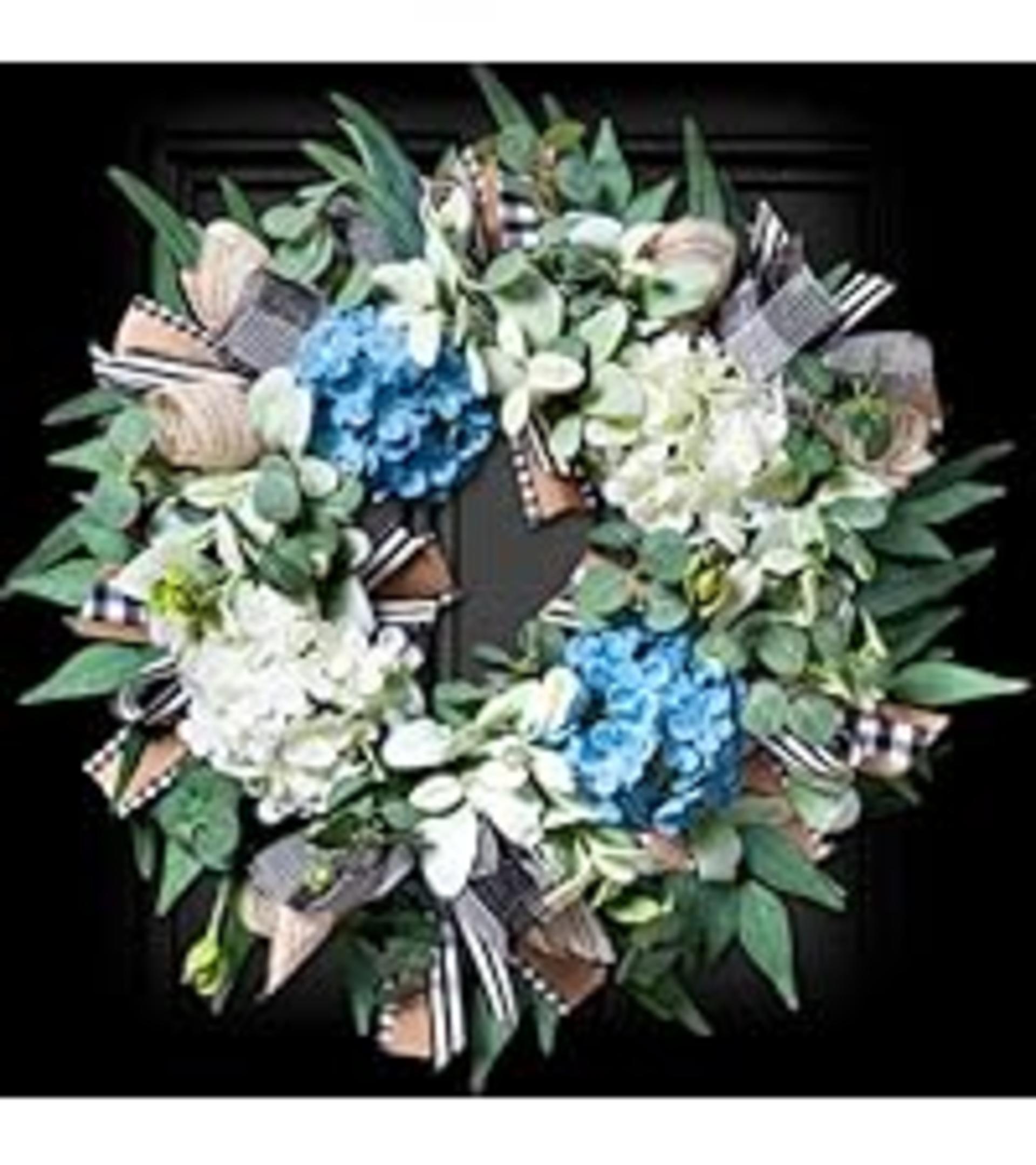 22 Inch Eucalyptus Wreath for Front Door Year Round - Large Artificial Greenery Farmhouse Wreath detail 8