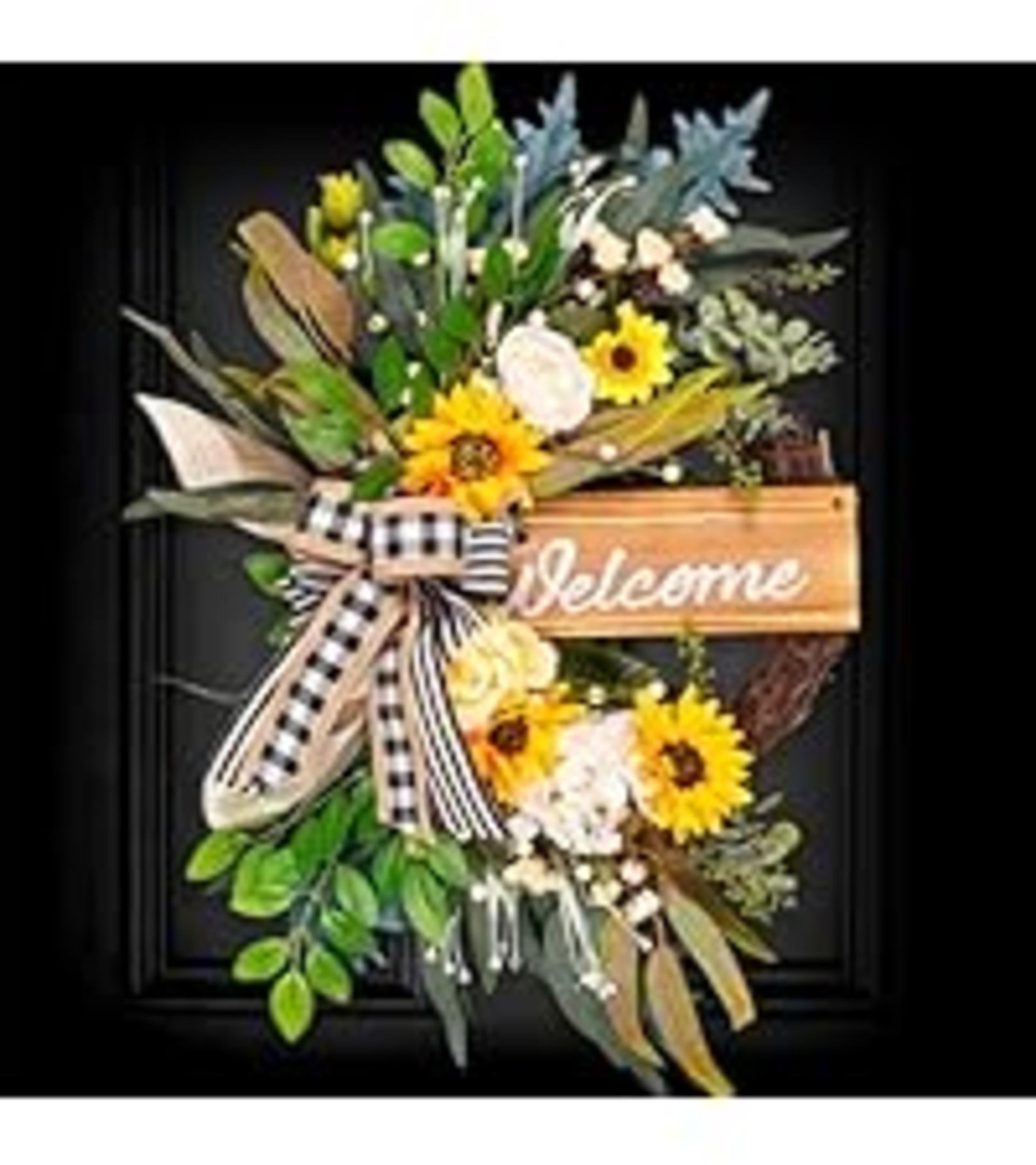 22 Inch Eucalyptus Wreath for Front Door Year Round - Large Artificial Greenery Farmhouse Wreath detail 13