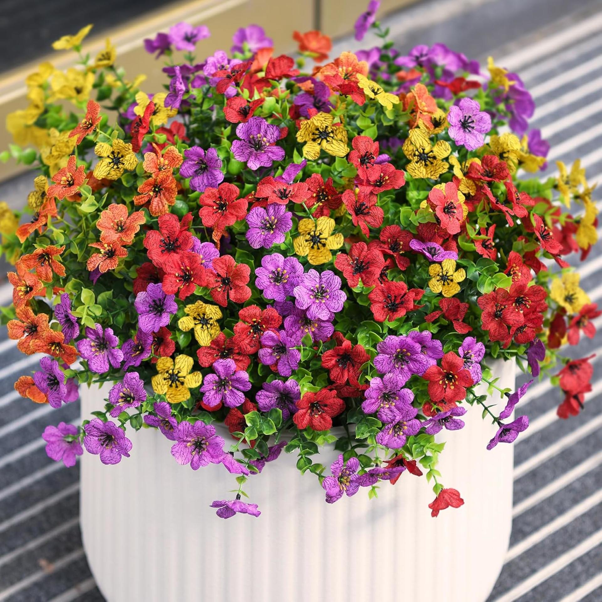 12 Bundles Artificial Daisy Flowers for Outdoors, UV Resistant Faux Silk Plants for Garden Porch - 1