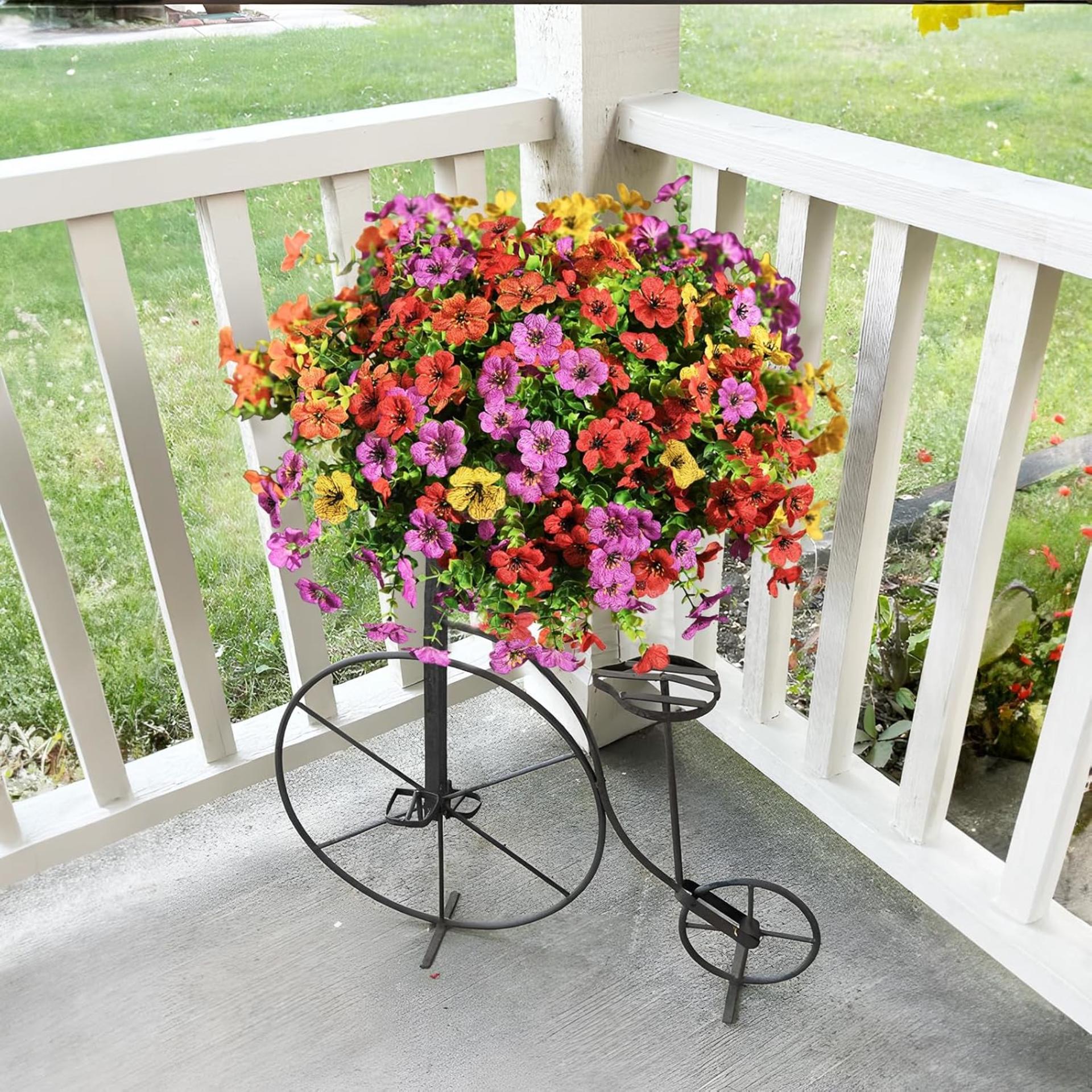 12 Bundles Artificial Daisy Flowers for Outdoors, UV Resistant Faux Silk Plants for Garden Porch - 7