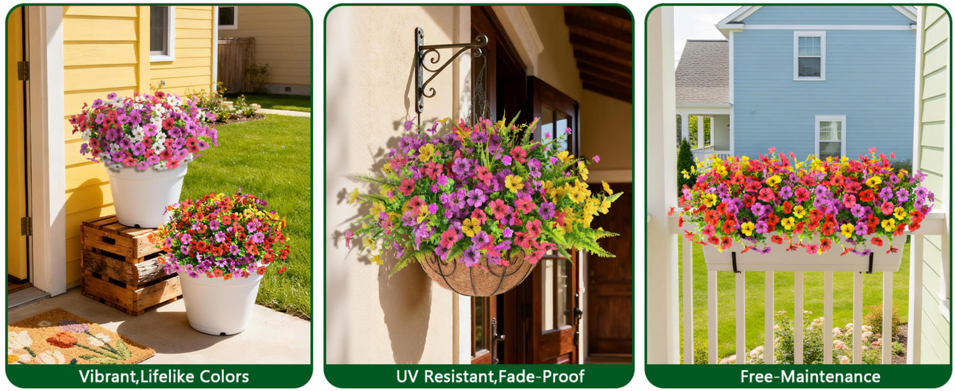 12 Bundles Artificial Daisy Flowers for Outdoors, UV Resistant Faux Silk Plants for Garden Porch detail 4