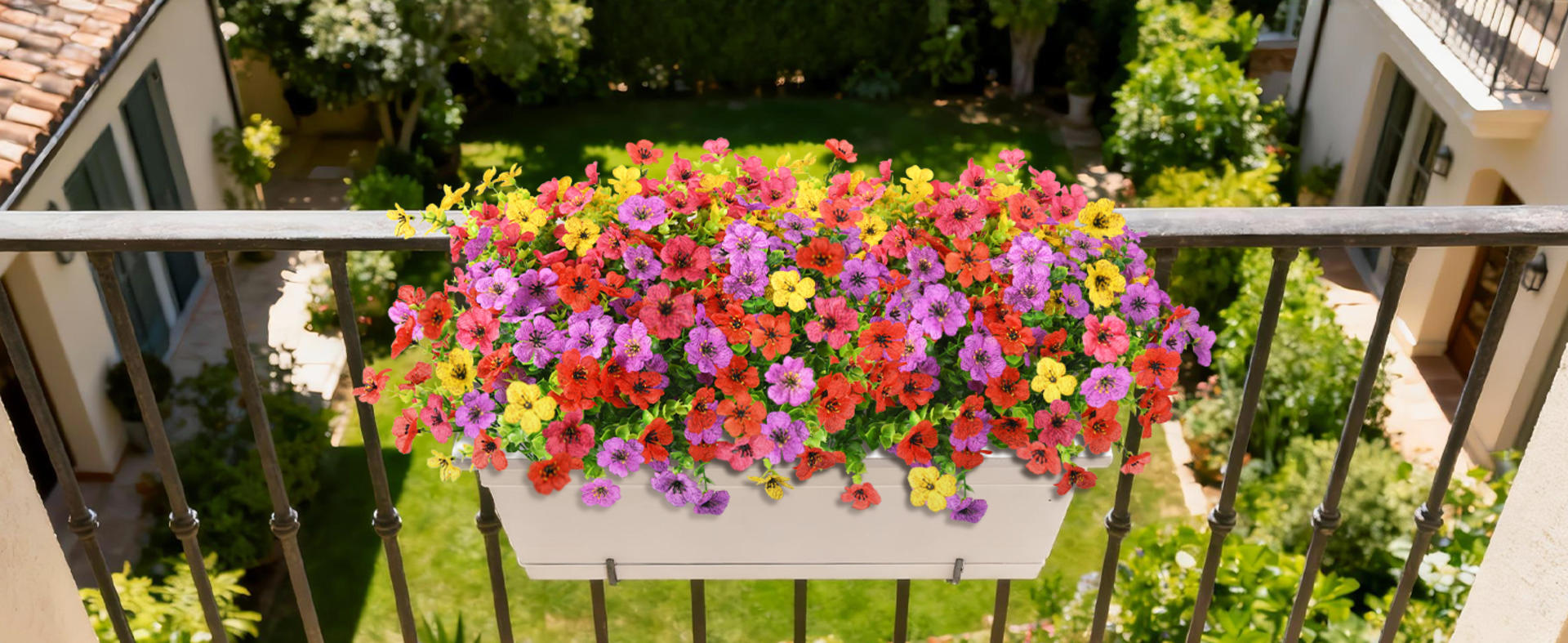 12 Bundles Artificial Daisy Flowers for Outdoors, UV Resistant Faux Silk Plants for Garden Porch detail 6