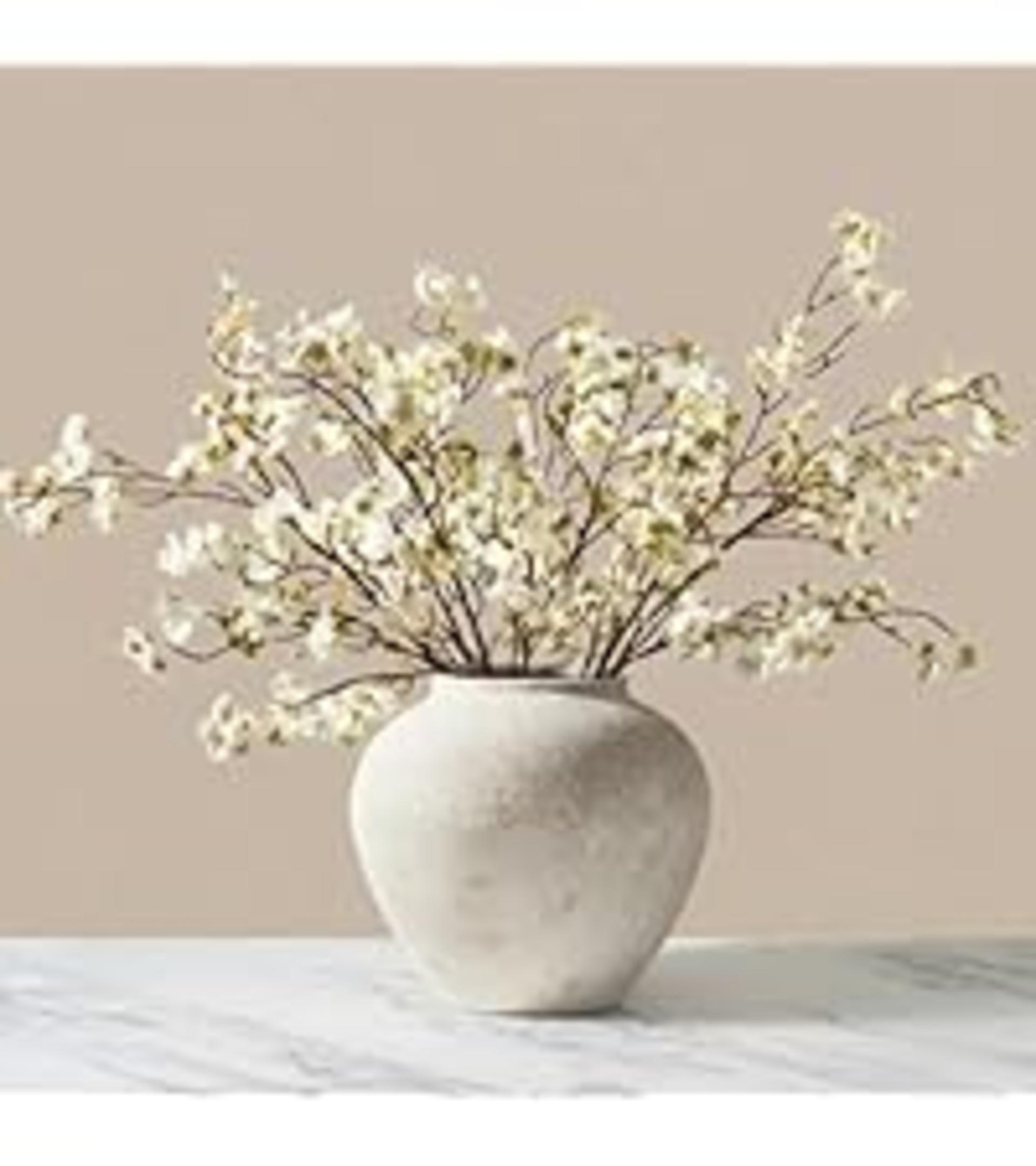 Real Touch White Faux Hydrangea and Eucalyptus Arrangement - 5 Heads Realistic Artificial Flowers detail 9