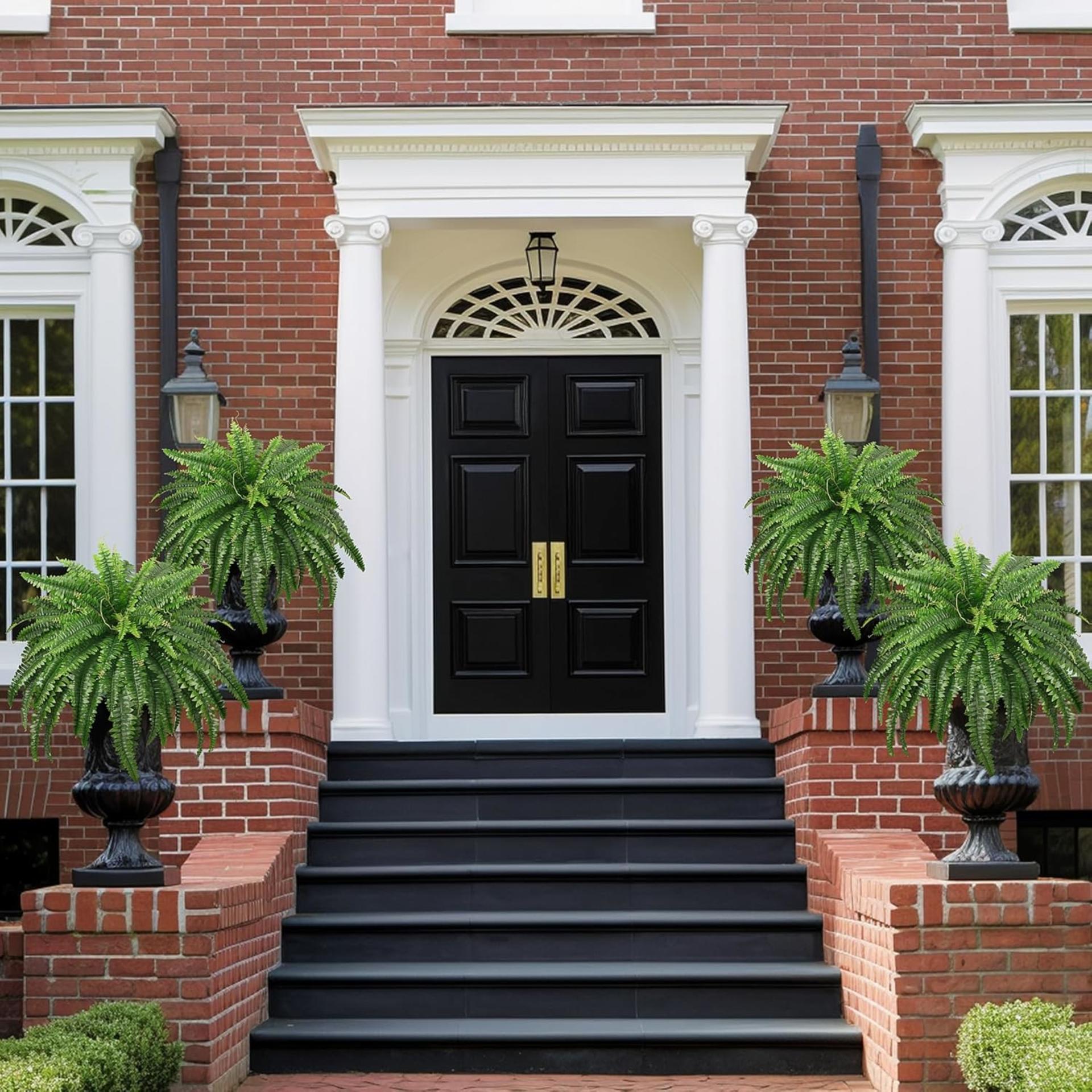 45" Large Artificial Boston Ferns, 2 Pack Realistic Fake Fern Plants with 59 Fronds for Decor - 2