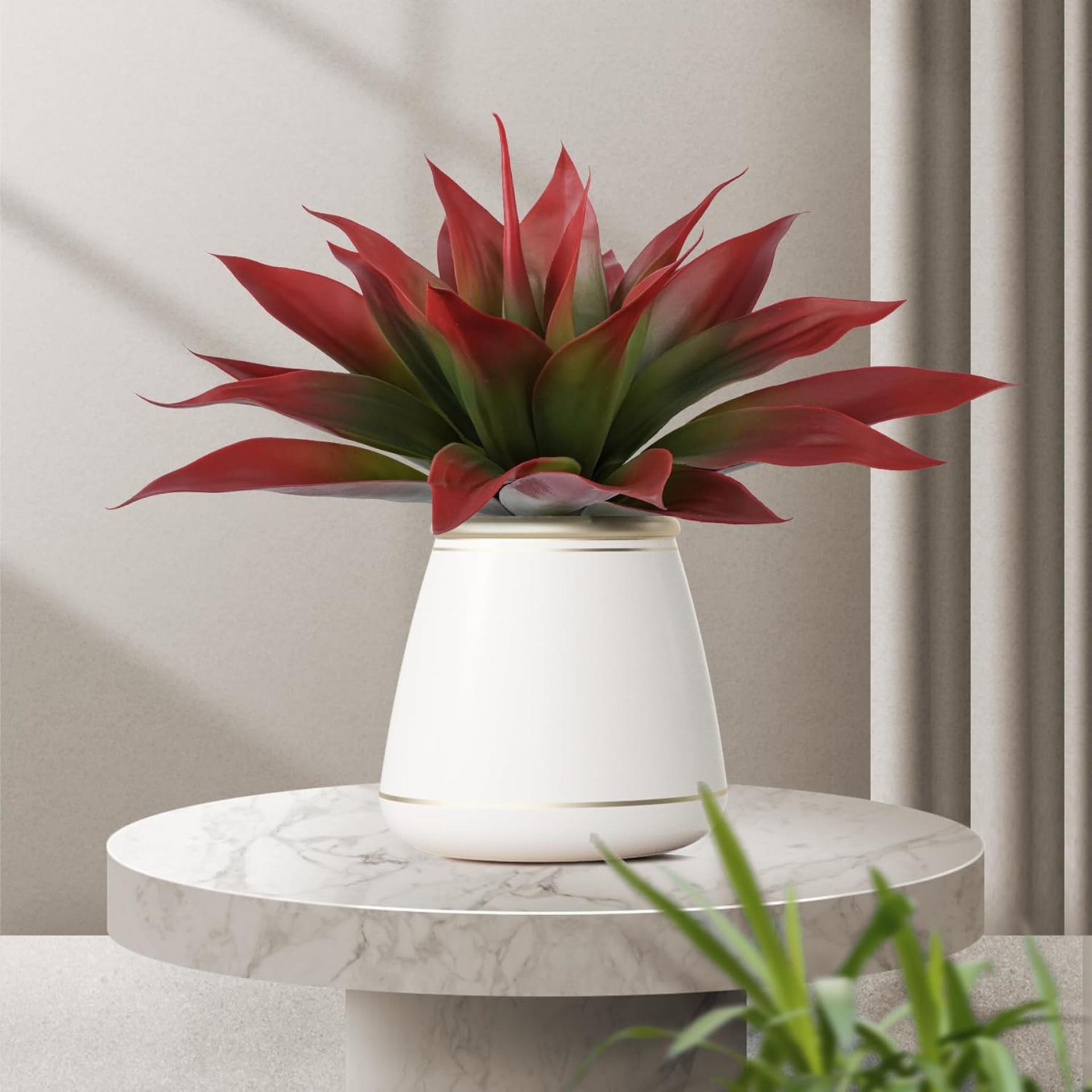 2-Pack Artificial Agave Plants, 22" UV Resistant Faux Succulents for Indoor Outdoor Decor - 3