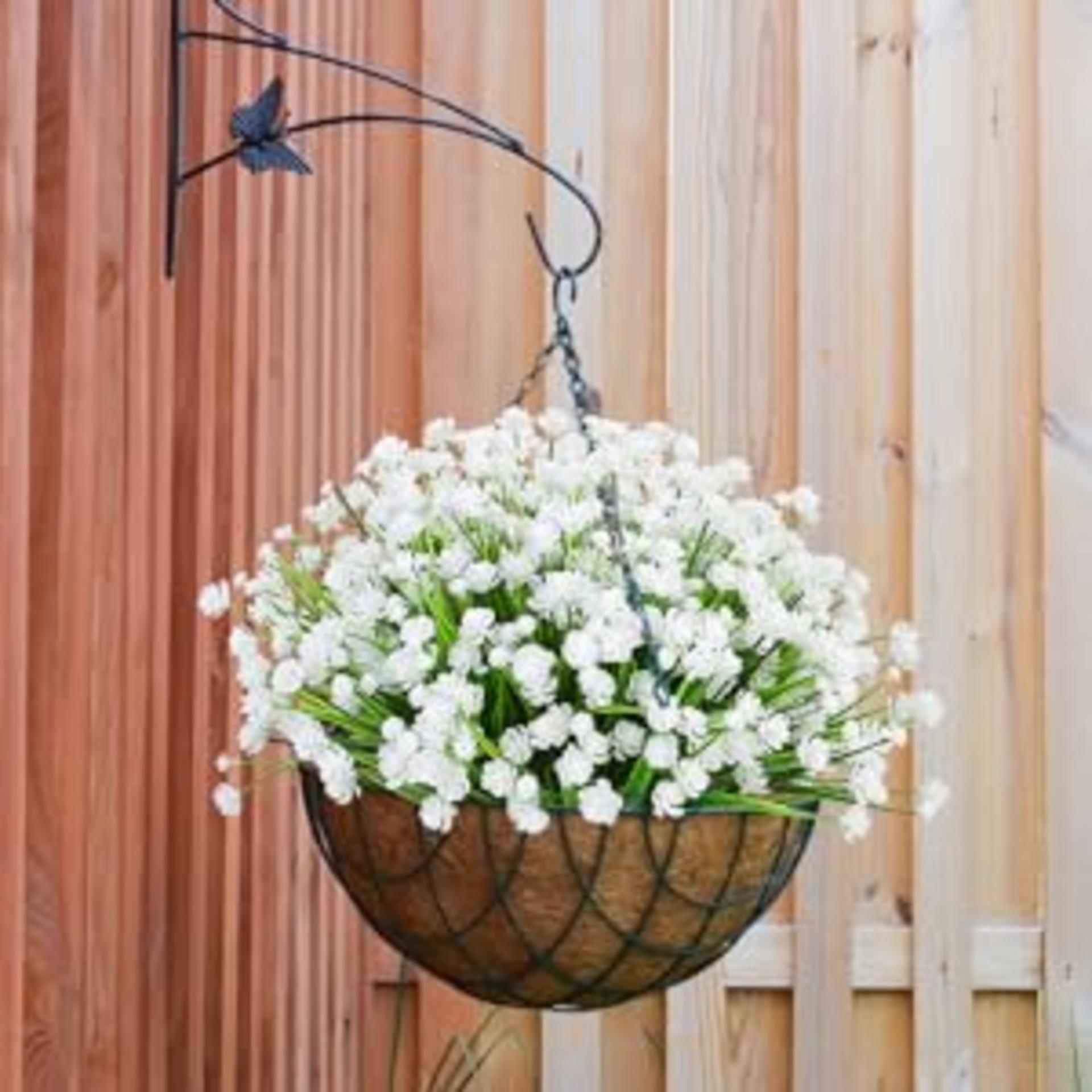 12 Bundles UV Resistant Artificial Flowers and Faux Boston Ferns for Outdoor Garden Decor detail 7