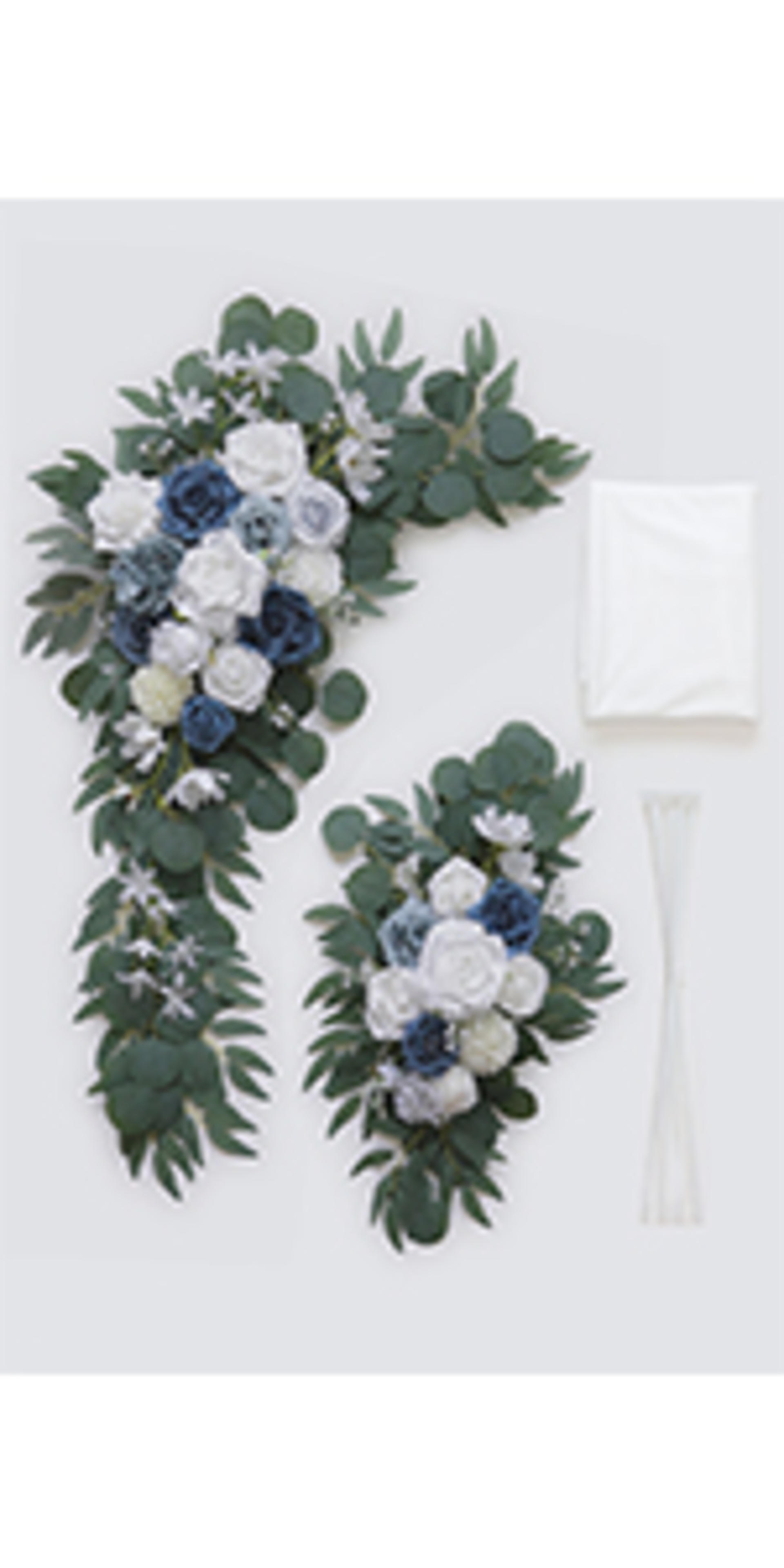 2-Pack Sage Green & White Wedding Flower Swag Set for Arch and Ceremony Decor detail 13
