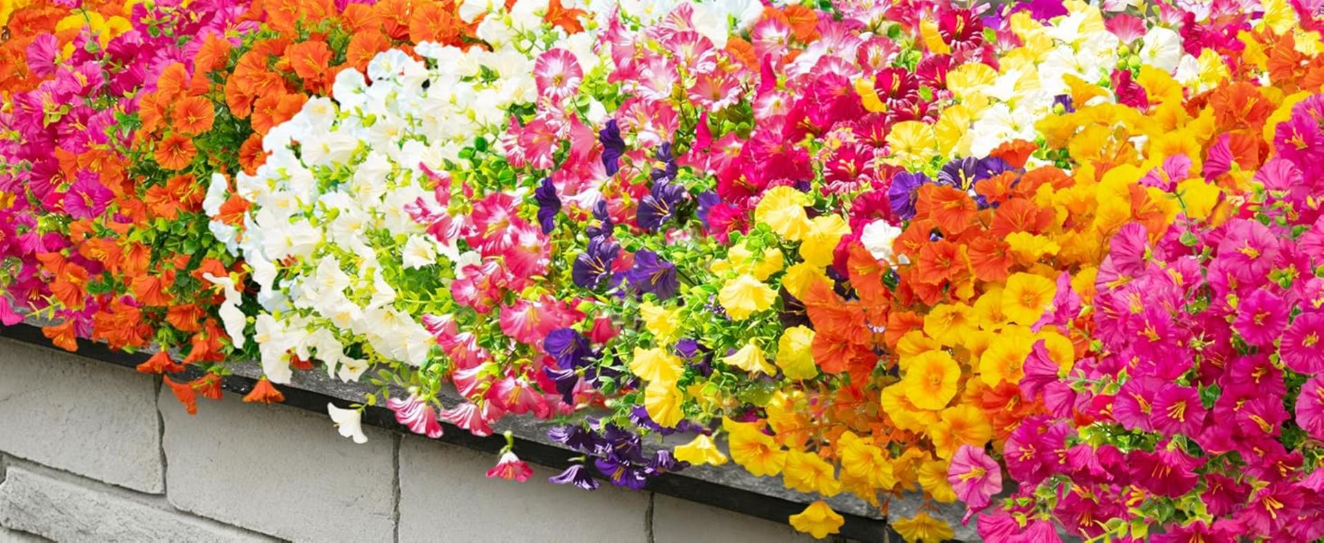 16 Bundles Artificial White Flowers for Outdoor Decor, UV Resistant Faux Plants with Eucalyptus Stems detail 9