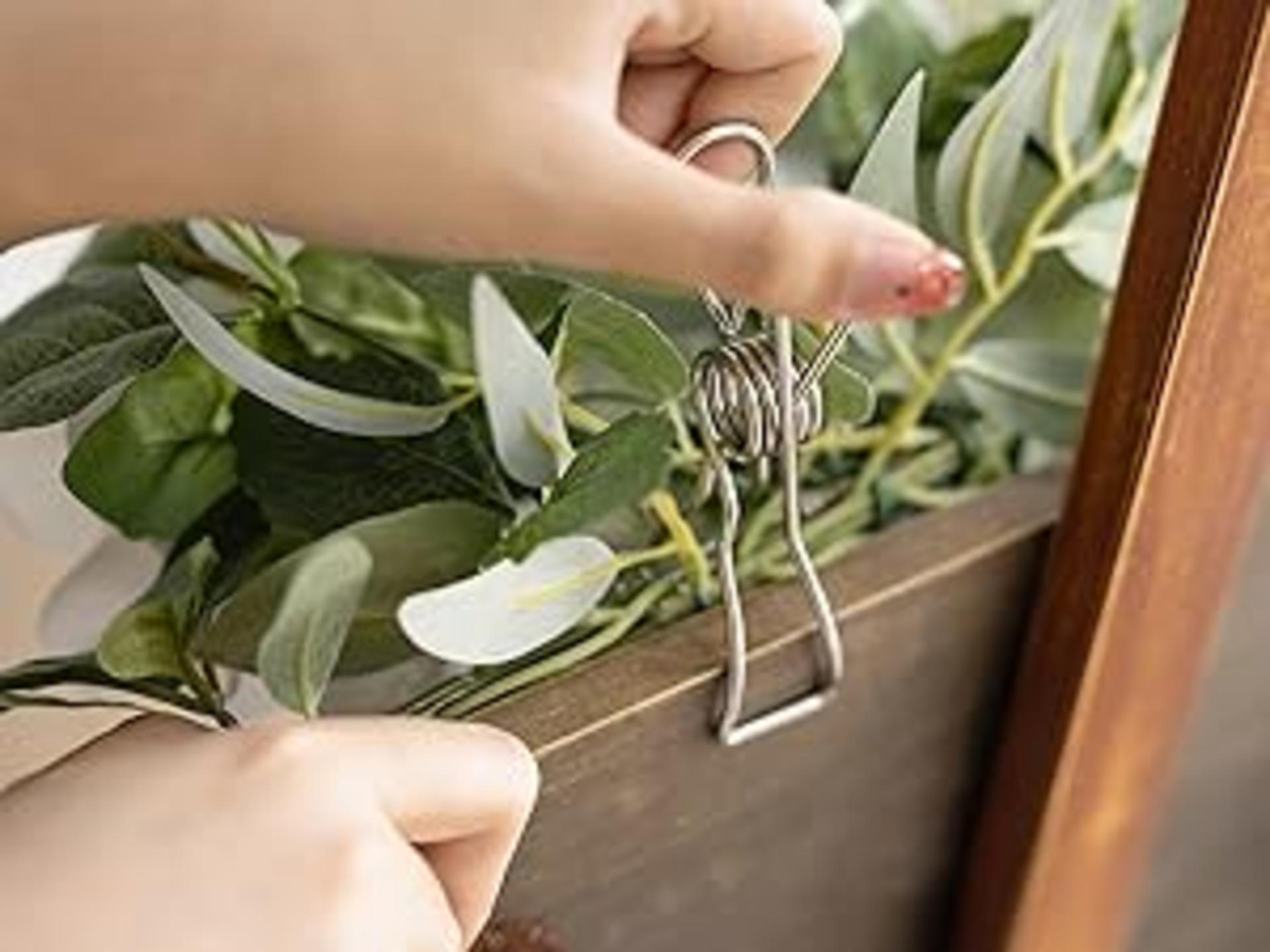 2pcs Artificial Wedding Welcome Sign Flowers Swag, Terracotta & Navy Blue Floral Garland for Arch detail 5