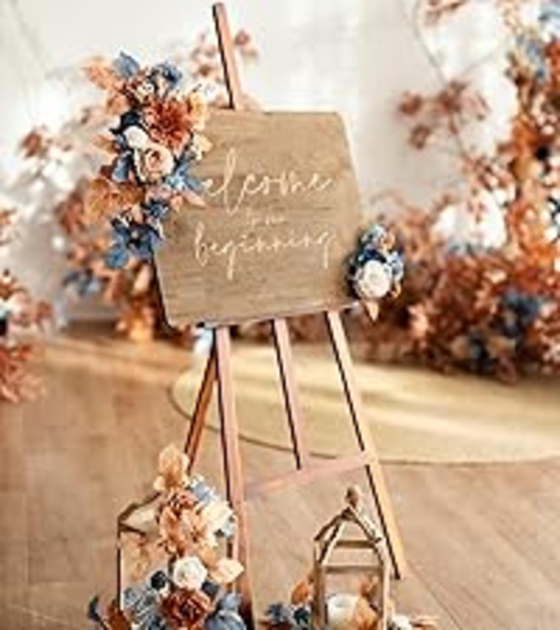 2pcs Artificial Wedding Welcome Sign Flowers Swag, Terracotta & Navy Blue Floral Garland for Arch detail 10