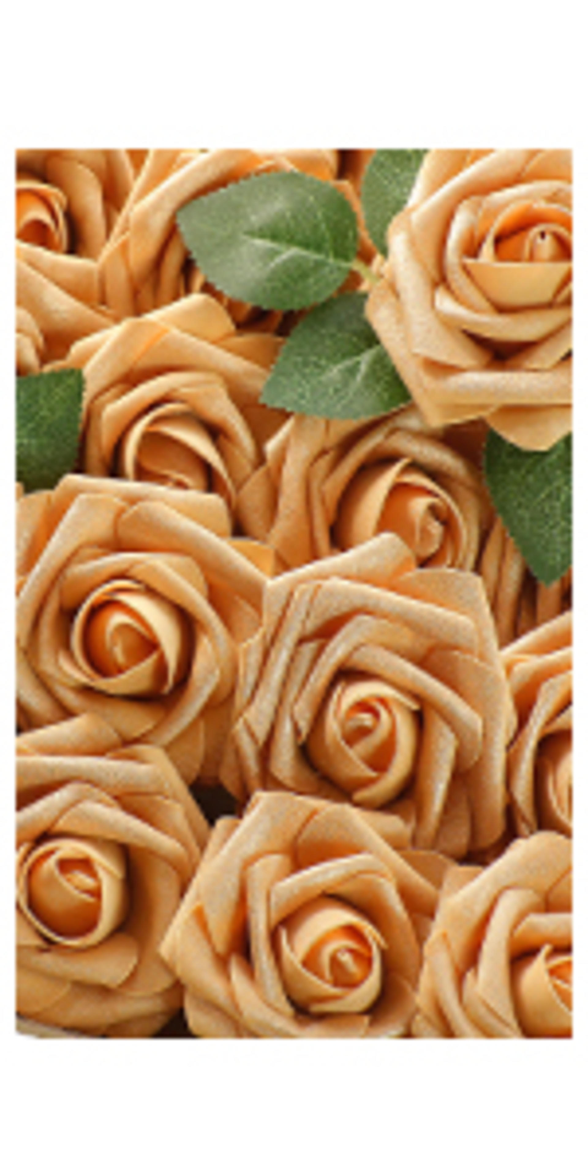 50pcs Real Looking Artificial Foam Roses with Stems for DIY Wedding Bouquets and Decor detail 7