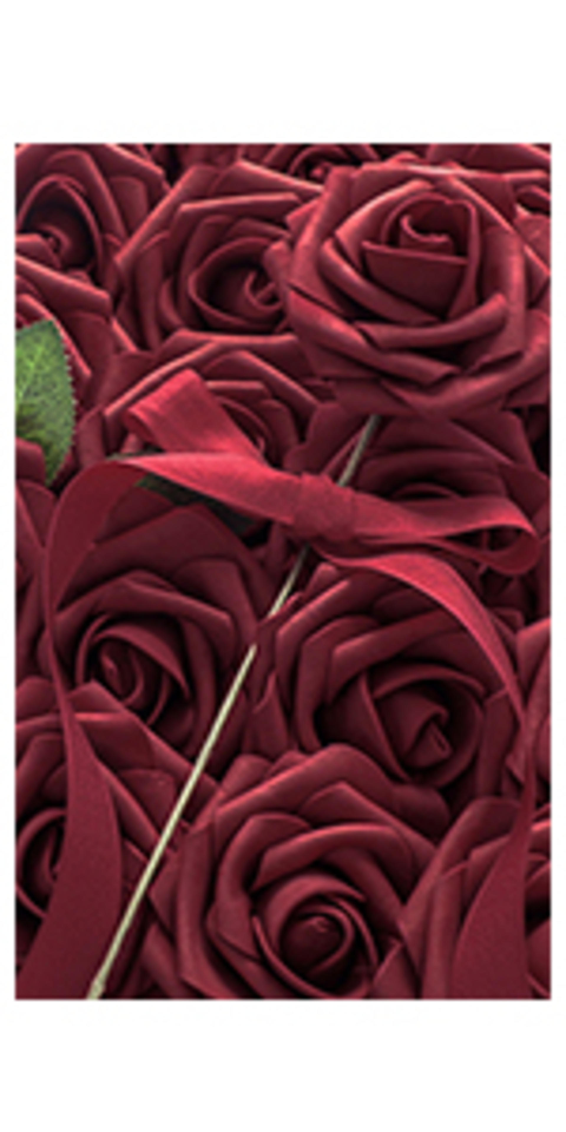 50pcs Real Looking Artificial Foam Roses with Stems for DIY Wedding Bouquets and Decor detail 8