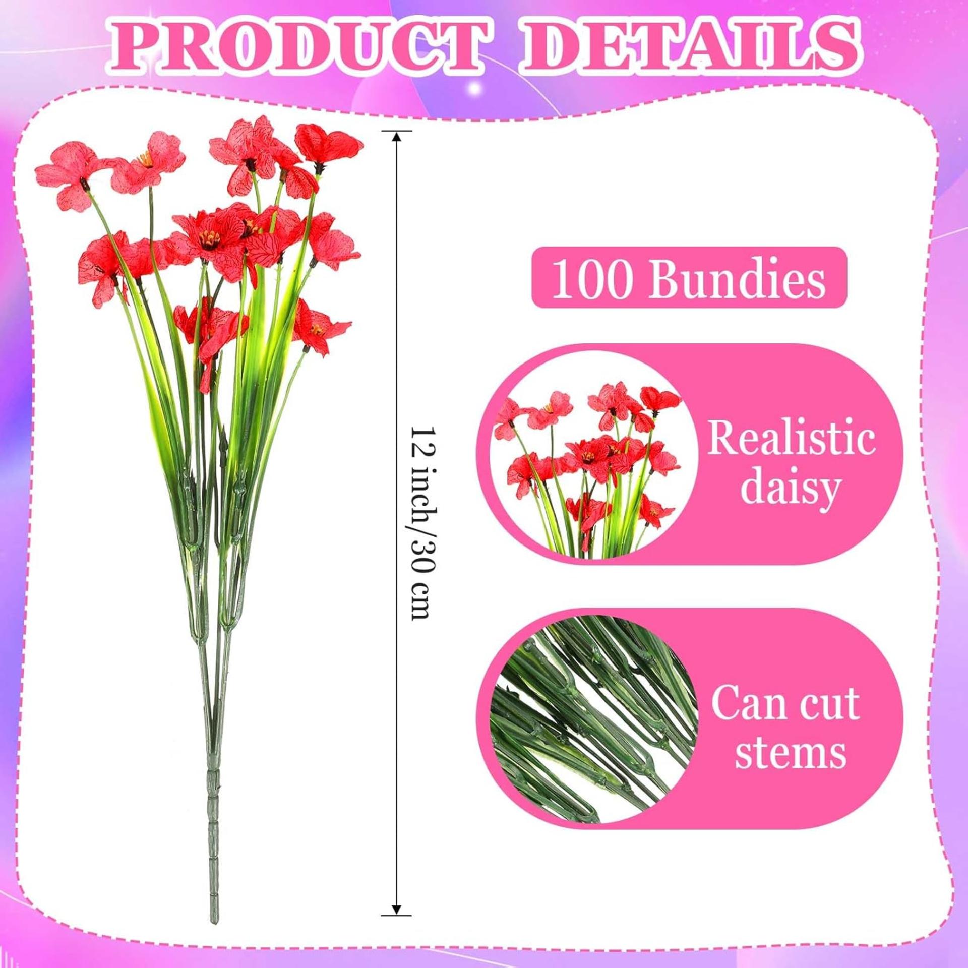 100 Bundles UV Resistant Artificial Violet Flowers for Outdoor Garden and Home Decor - 4