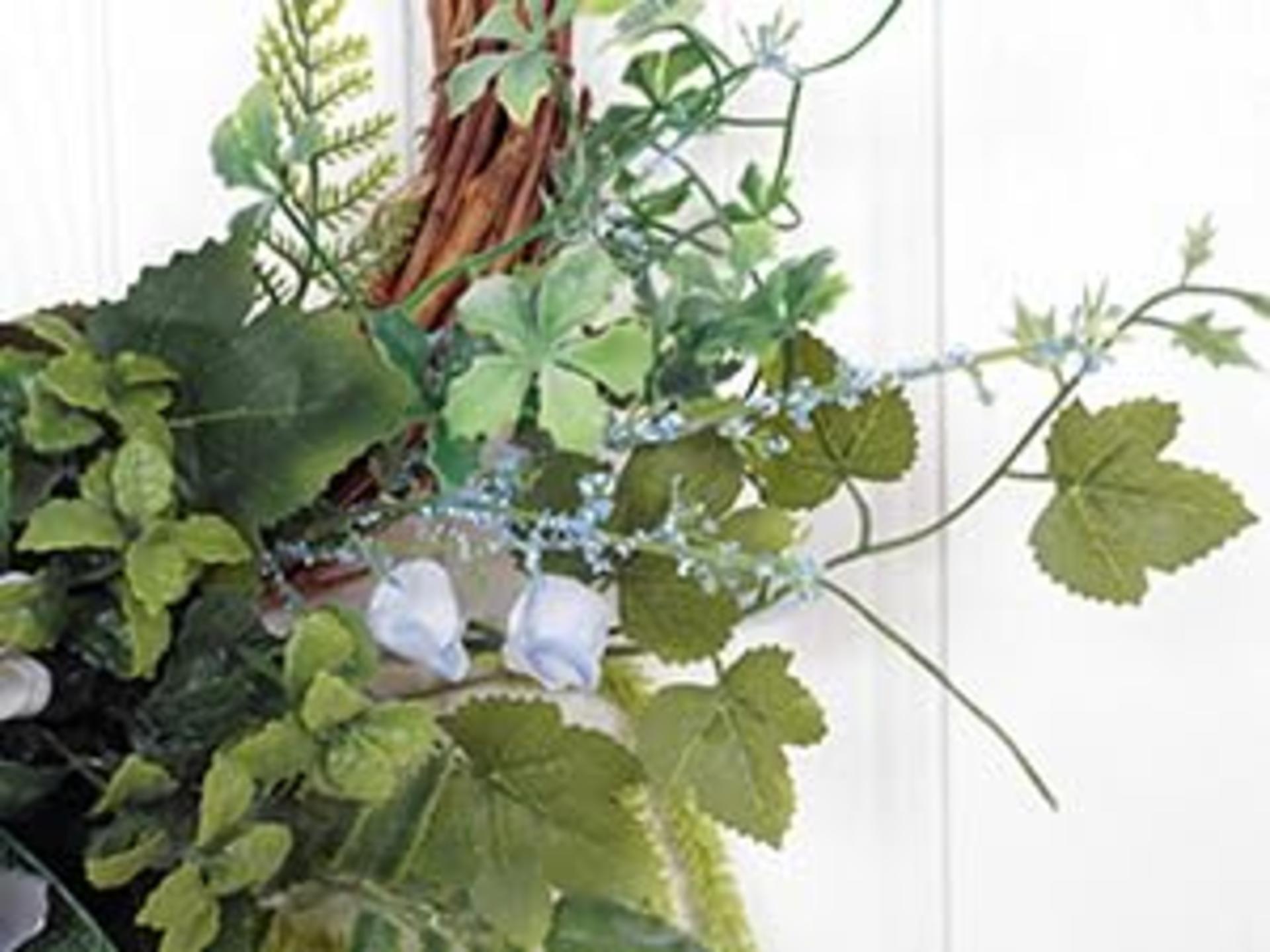 18 Inch Blue Faux Hydrangea Half Wreath for Front Door, Spring Summer Floral Wall Decor detail 7