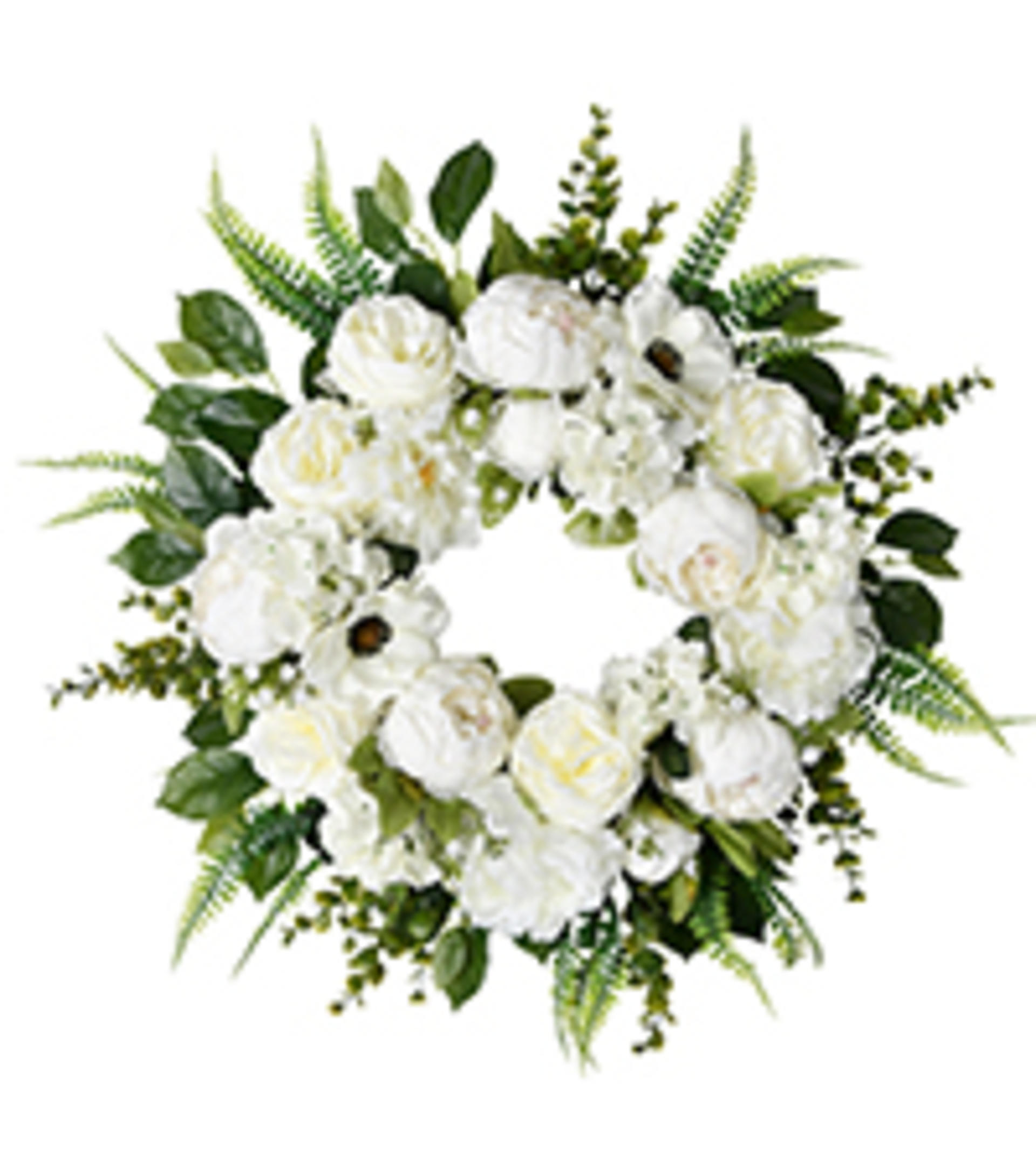 22" Artificial Spring Autumn Wreath with Tulips, Hydrangeas and Eucalyptus for Front Door detail 10