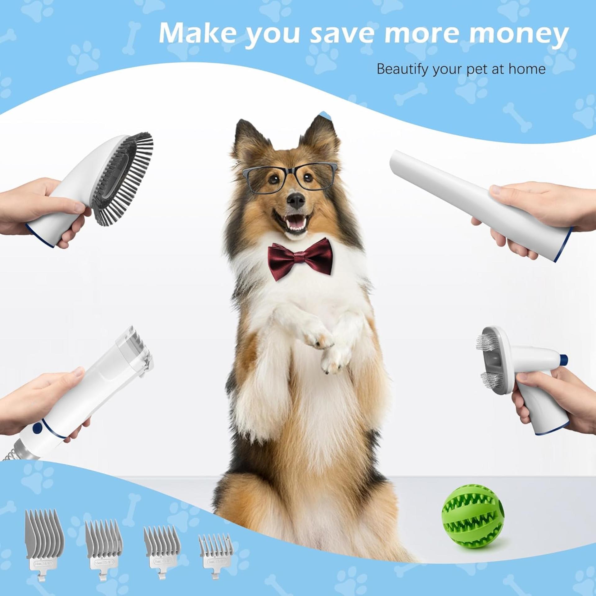 5-in-1 Pet Grooming Vacuum Kit with 2.3L Large Dust Cup, Low Noise Suction for Dog & Cat Shedding - 7