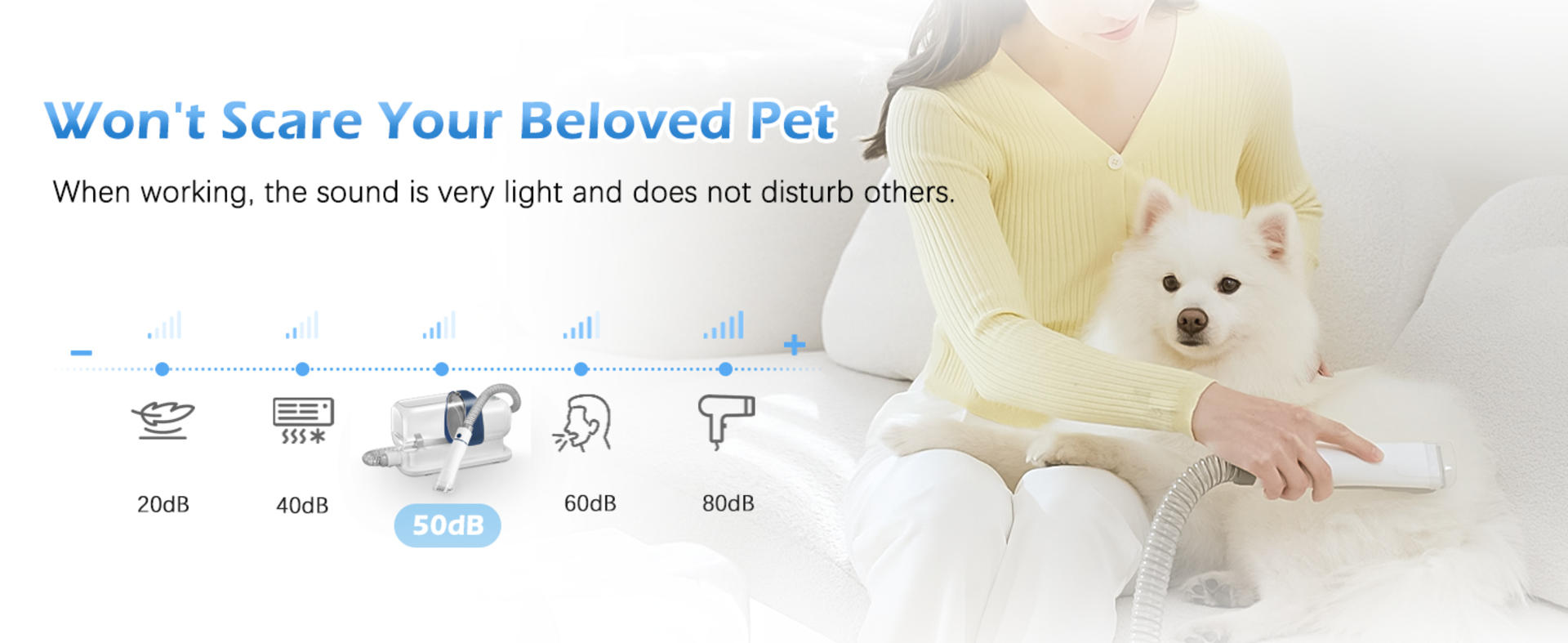 5-in-1 Pet Grooming Vacuum Kit with 2.3L Large Dust Cup, Low Noise Suction for Dog & Cat Shedding detail 2