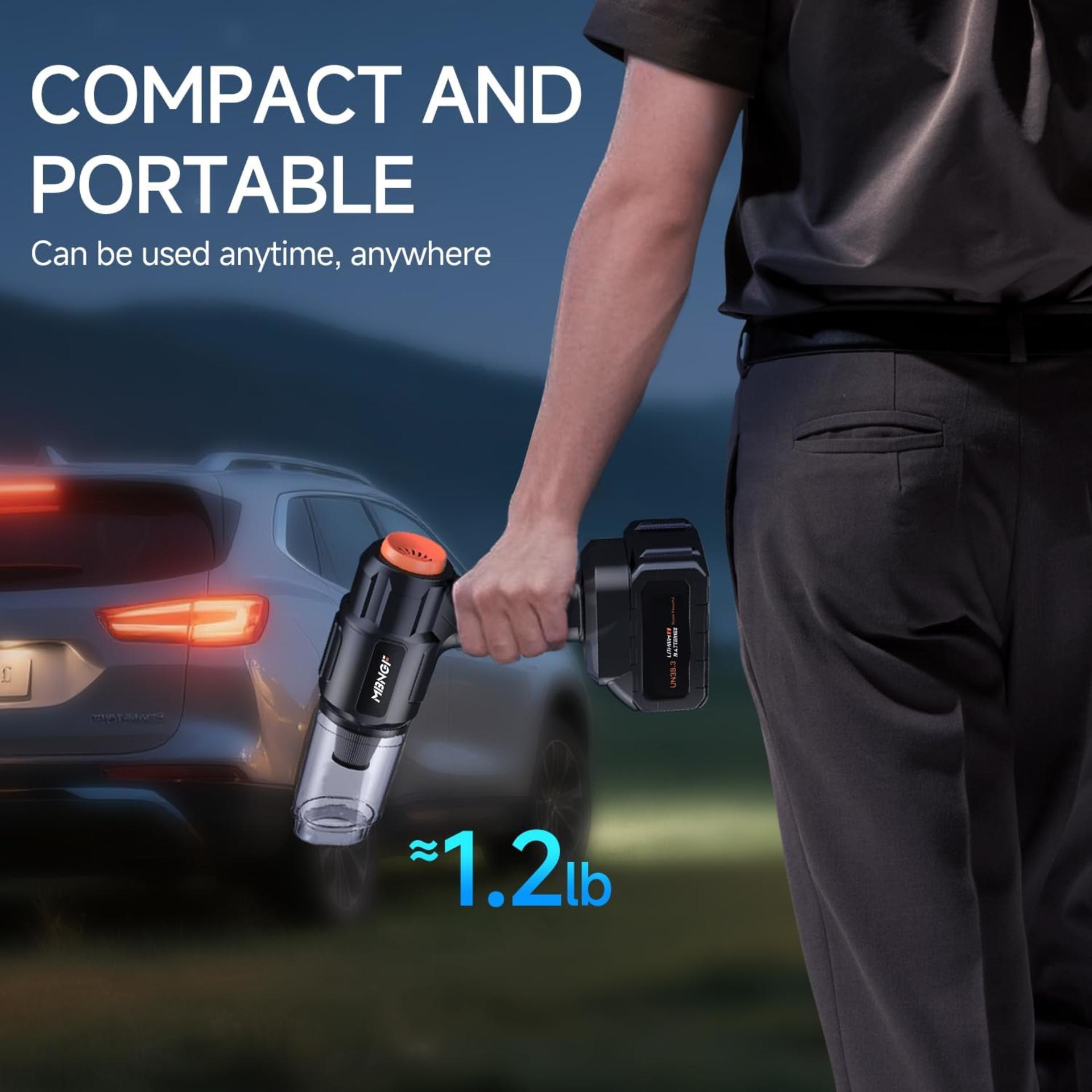 Cordless Handheld Car Vacuum with 35000PA High Power Suction & Blower Function - 6