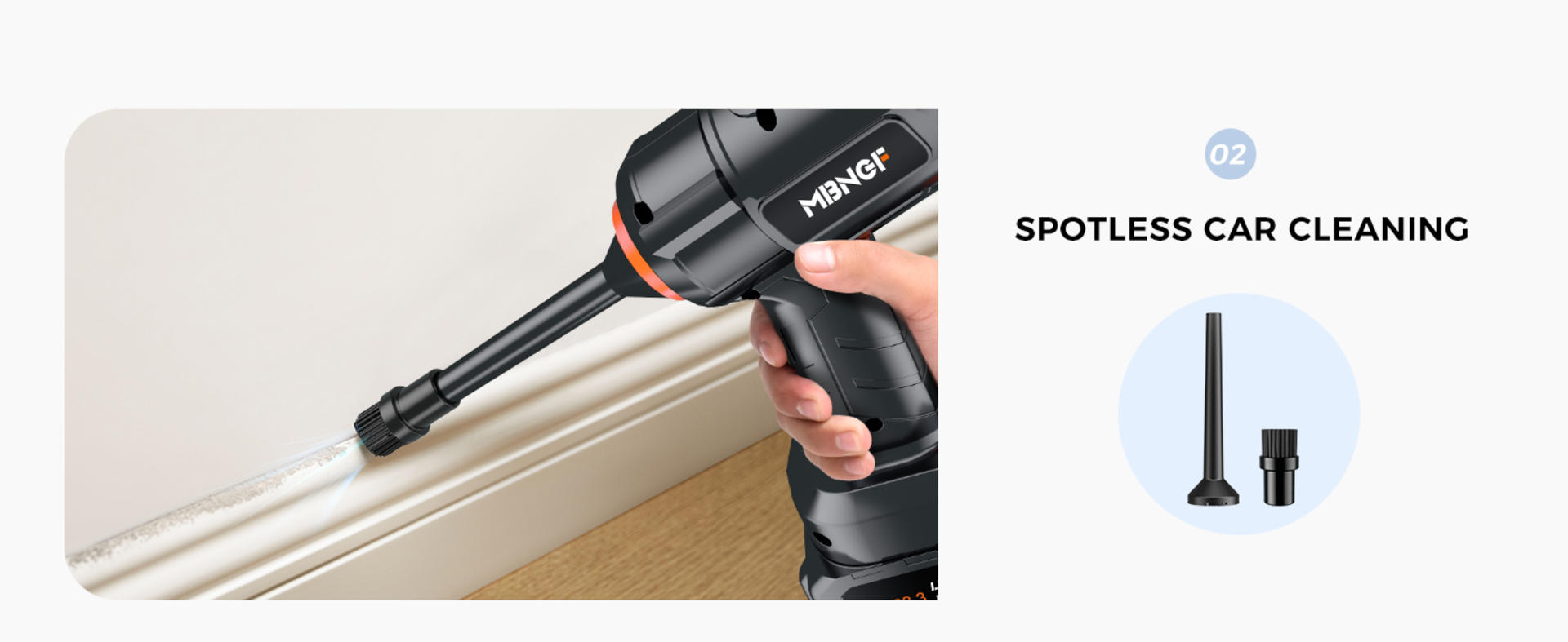 Cordless Handheld Car Vacuum with 35000PA High Power Suction & Blower Function detail 3
