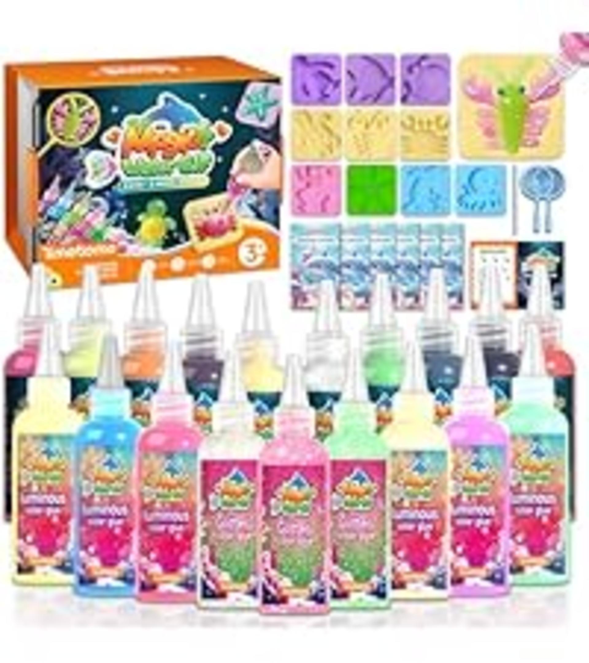 Magic Water Elf Toy Kit - 20 Gels with Glow & Glitter, 10 Molds DIY Squishy Maker for Kids detail 7