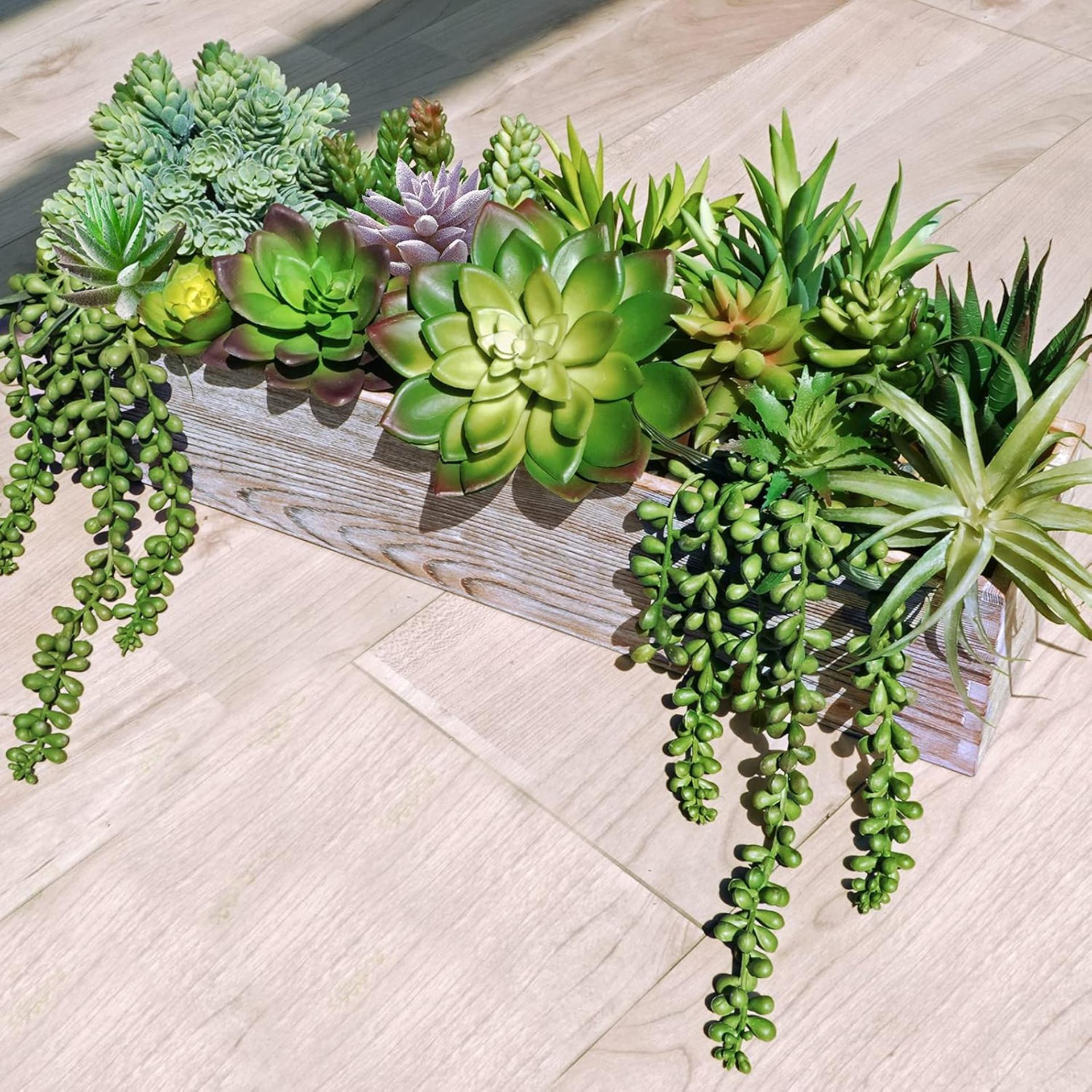 19 Pcs Assorted Artificial Succulents Unpotted Faux Small Green Hanging Plants for DIY Home Decor - 2