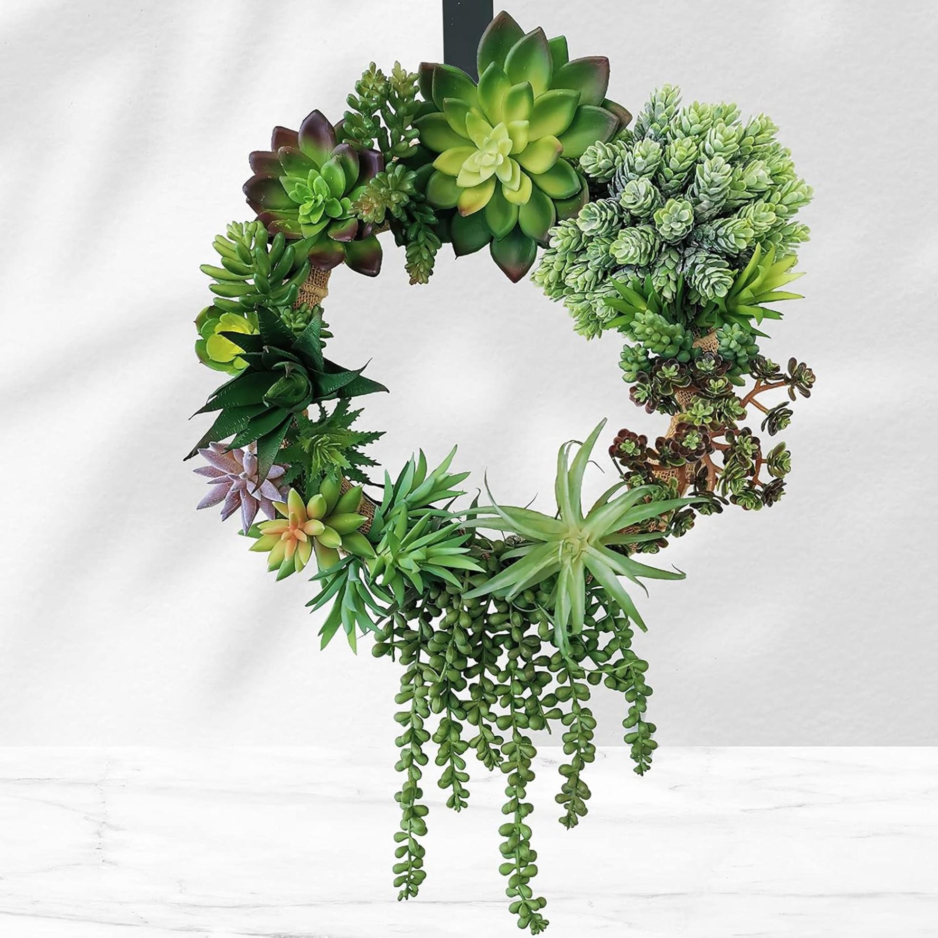 19 Pcs Assorted Artificial Succulents Unpotted Faux Small Green Hanging Plants for DIY Home Decor - 4