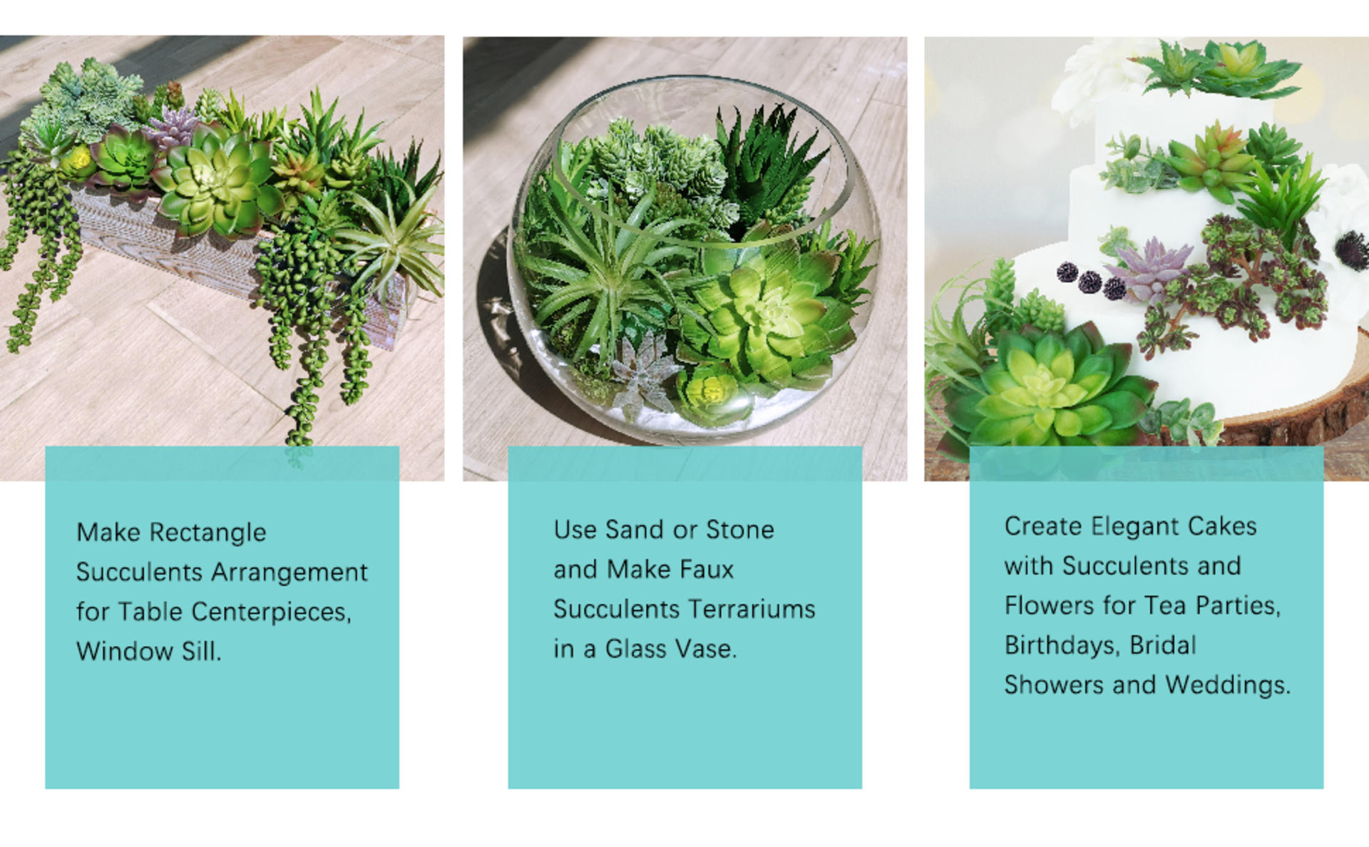 19 Pcs Assorted Artificial Succulents Unpotted Faux Small Green Hanging Plants for DIY Home Decor detail 3