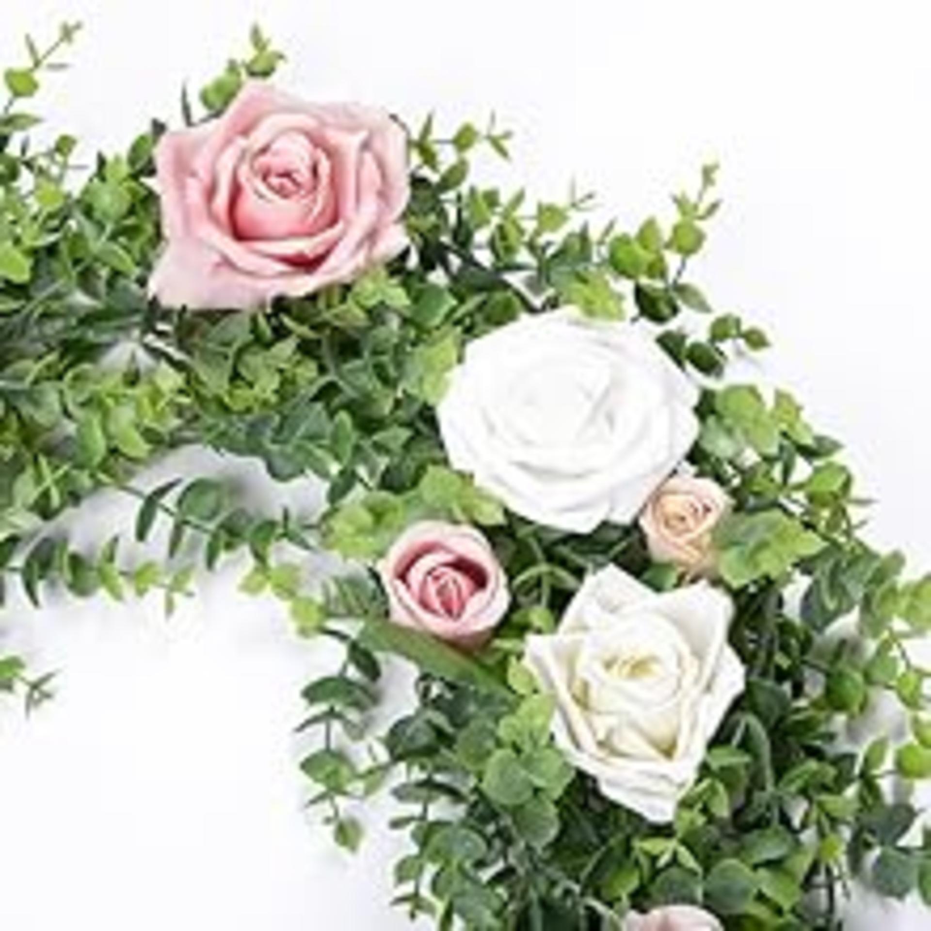 2 Pack Artificial Eucalyptus Garland 12ft Faux Greenery Vines for Wedding Arch Wall Decor detail 2