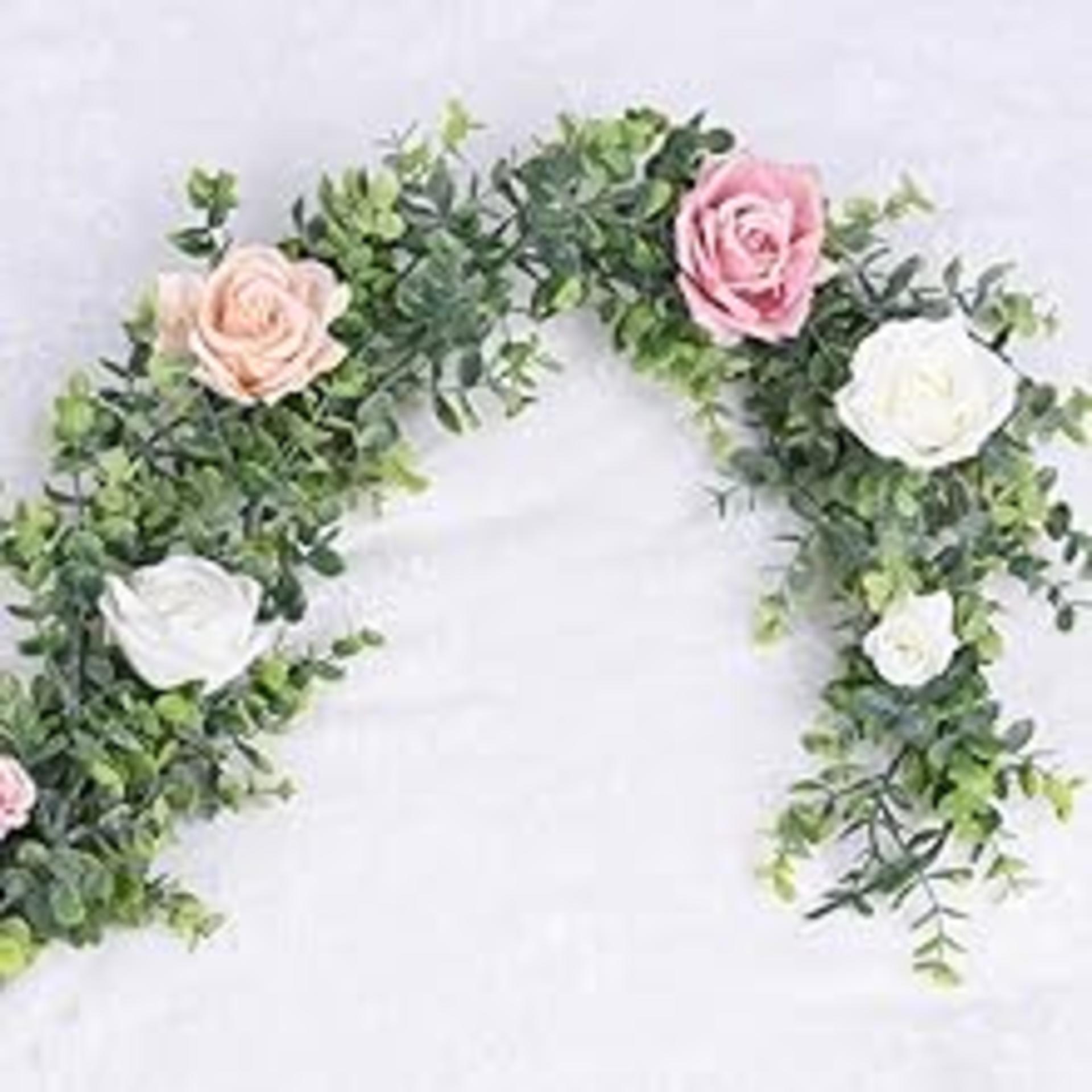 2 Pack Artificial Eucalyptus Garland 12ft Faux Greenery Vines for Wedding Arch Wall Decor detail 6