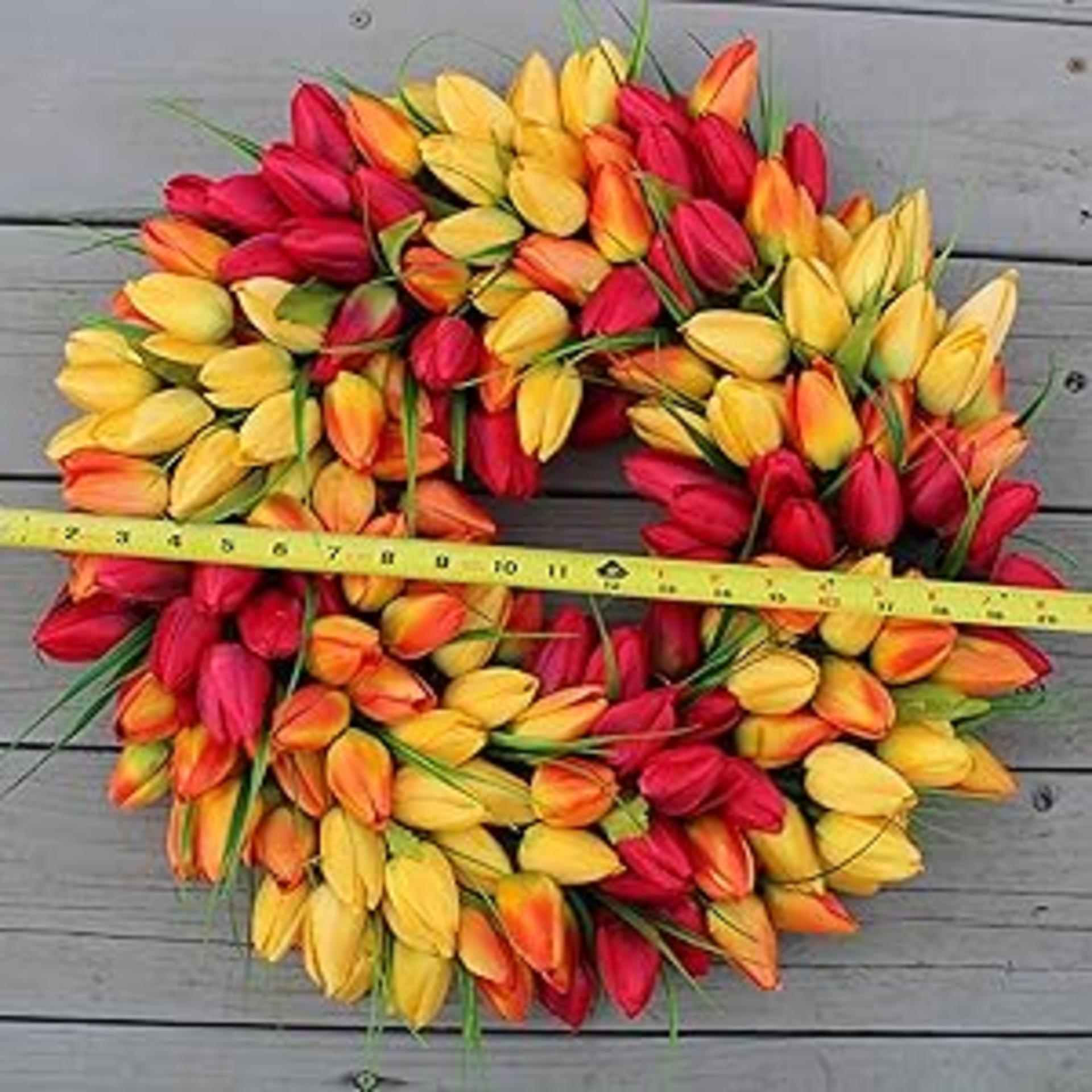 19-Inch Blush Tulip Front Door Wreath - Full Handcrafted Spring Floral Decor with Gift Box detail 7