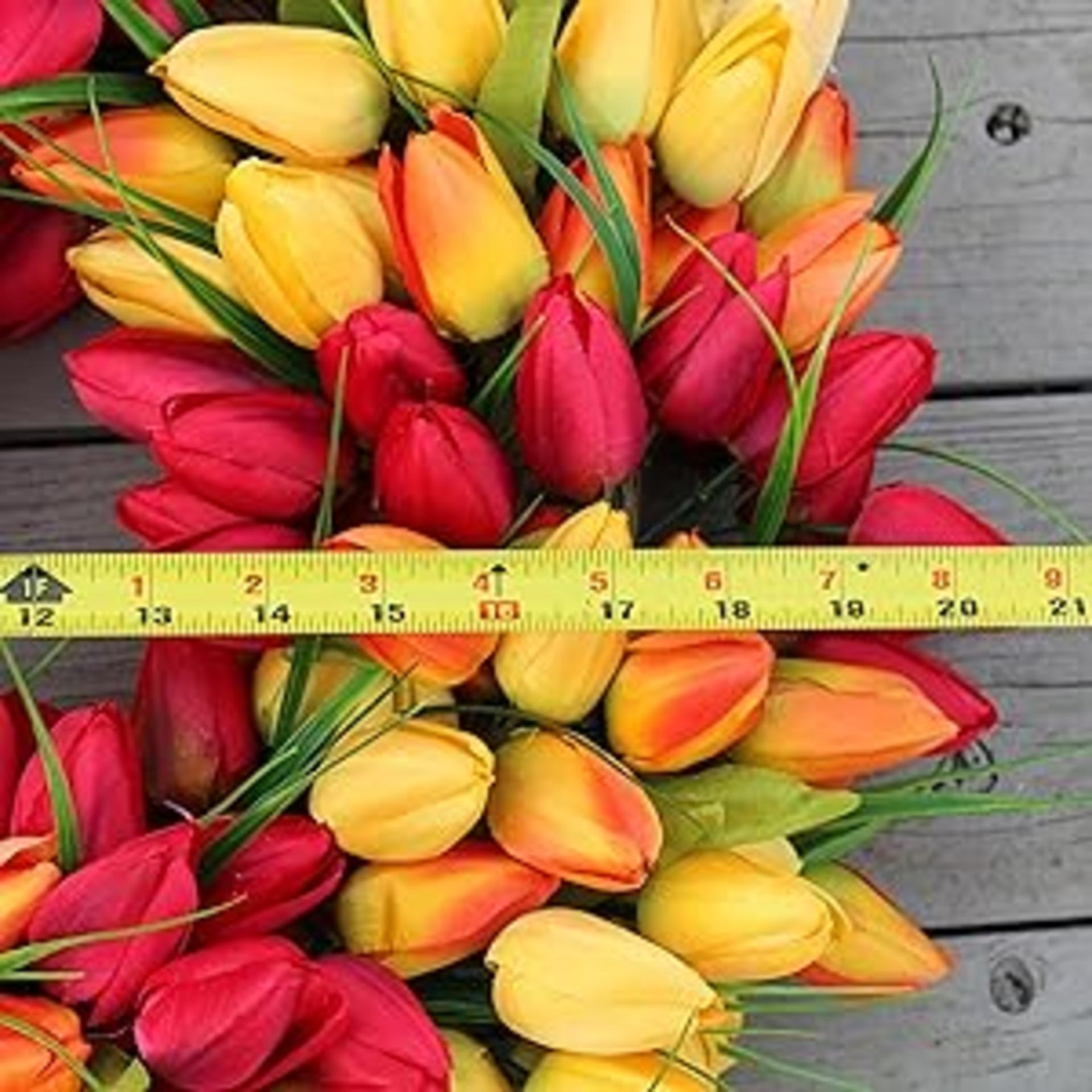 19-Inch Blush Tulip Front Door Wreath - Full Handcrafted Spring Floral Decor with Gift Box detail 8