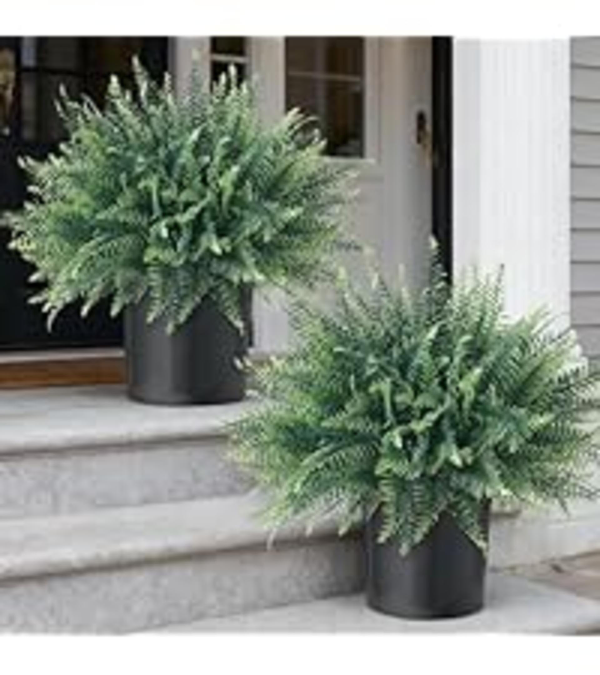 2-Pack Artificial Fern Potted Plants - UV Resistant Realistic Faux Greenery for Porch & Garden detail 6